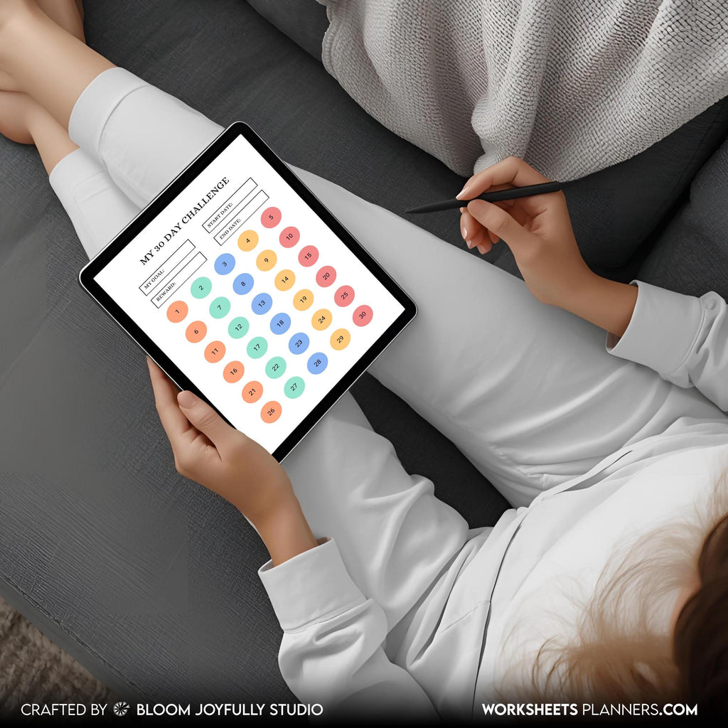 Daily Habits — 30 Day Challenge PRINTABLE, Habit Tracker, Goal Setting, Habit Challenge, Habit Planner, A4/... | Bloom Joyfully printable