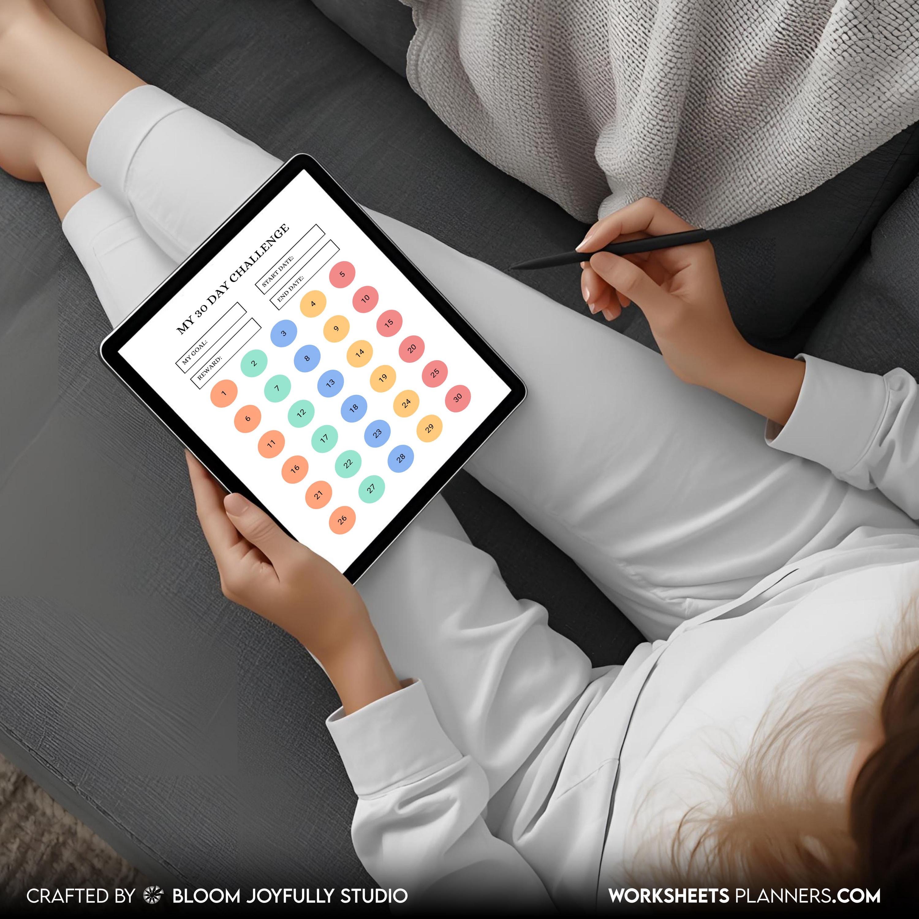 Daily Habits — 30 Day Challenge PRINTABLE, Habit Tracker, Goal Setting, Habit Challenge, Habit Planner, A4/... | Bloom Joyfully printable