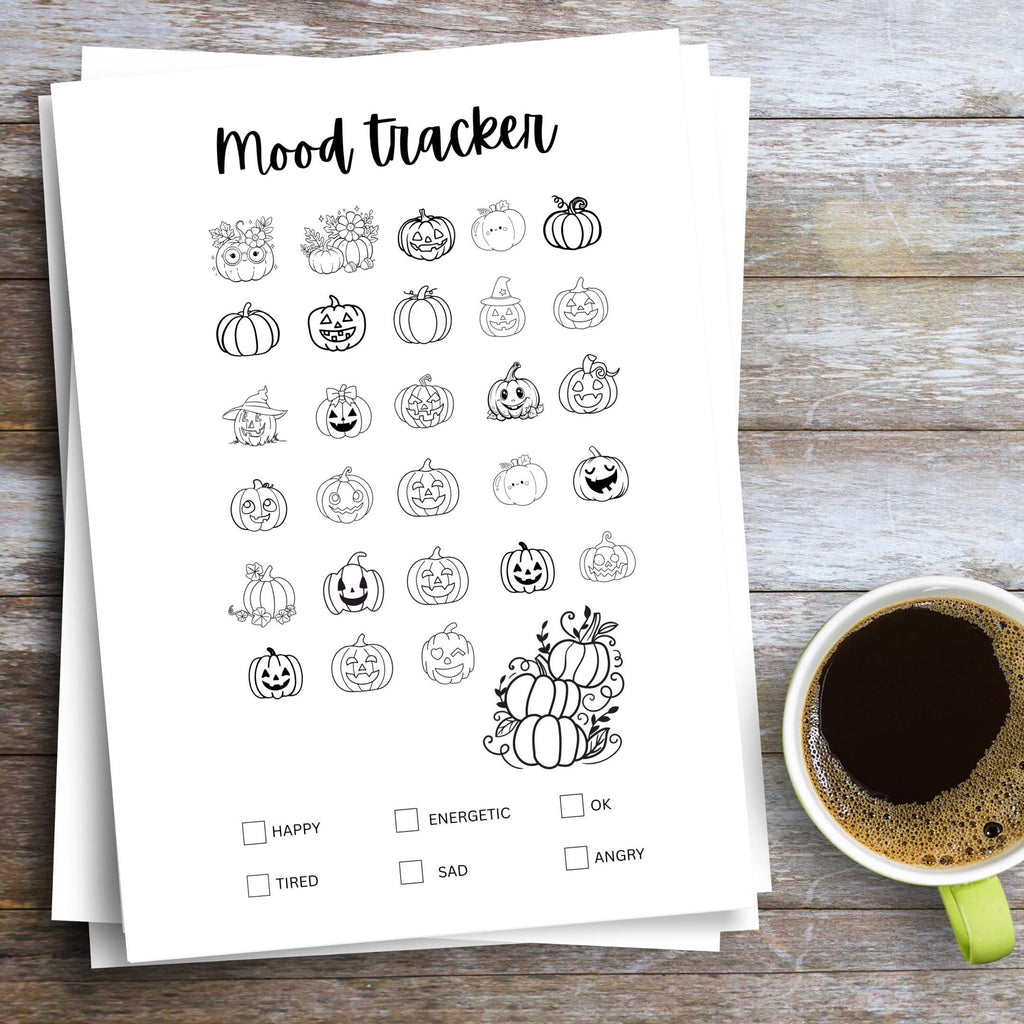 Bullet Journal — MONTHLY Mood Trackers Bundle, Printable Mood Tracker for journal, Monthly, Daily Mood Log,... | Mindfulness printable