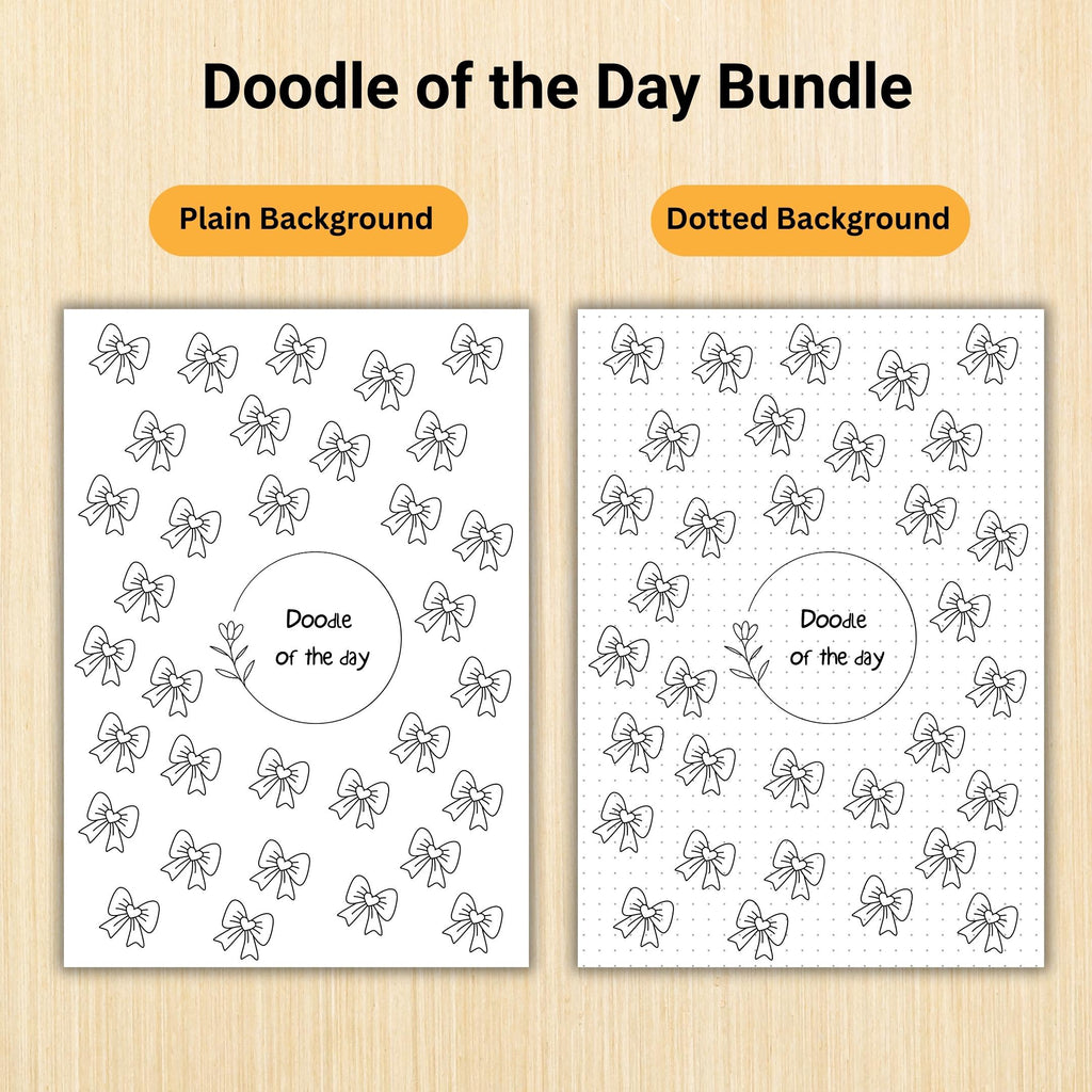 365 Days Drawing — DOODLE of the Day Bundle, Daily Doodle Journal, Creative Doodle of the Day, PRINTABLE Jo... | Mindfulness printable