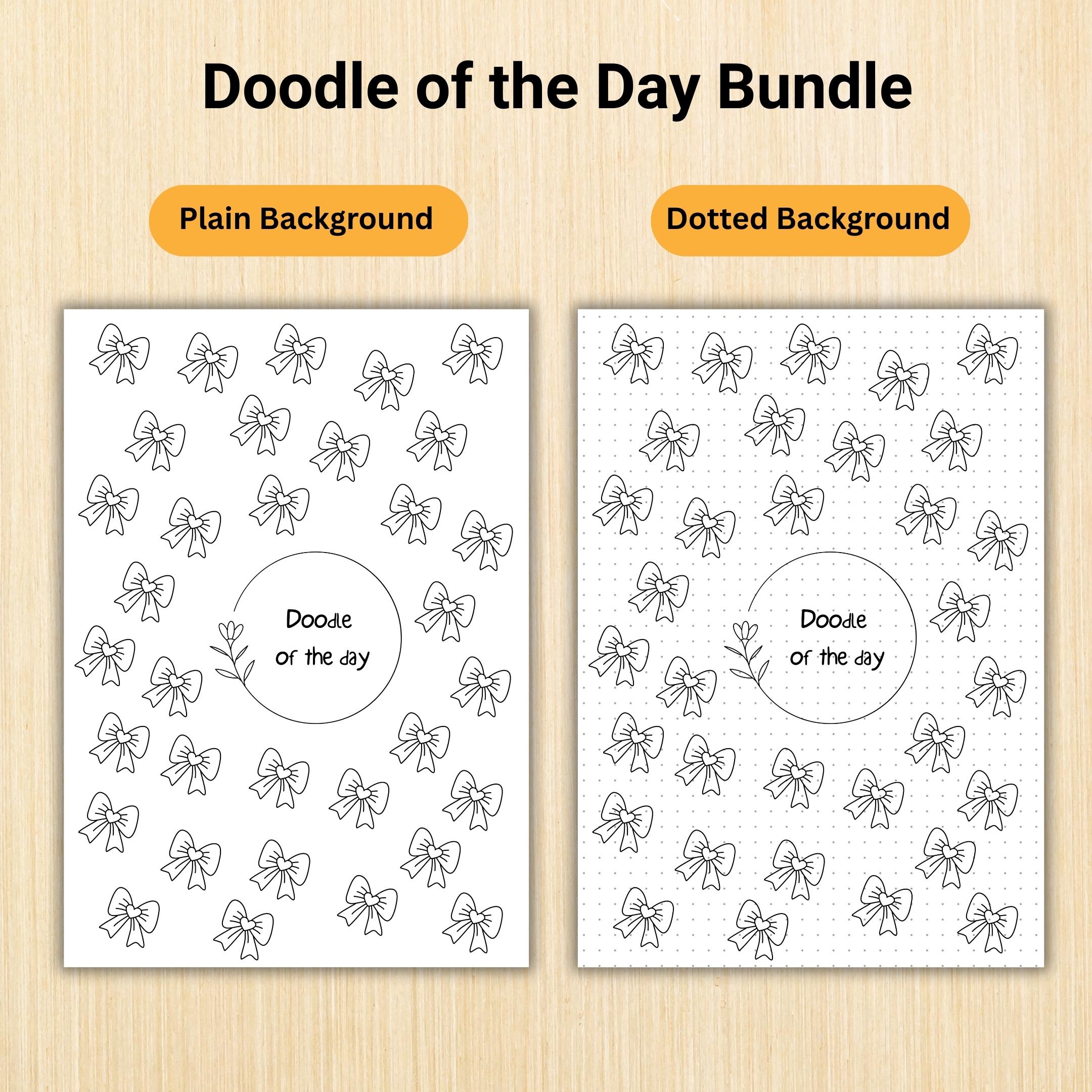 365 Days Drawing — DOODLE of the Day Bundle, Daily Doodle Journal, Creative Doodle of the Day, PRINTABLE Jo... | Mindfulness printable