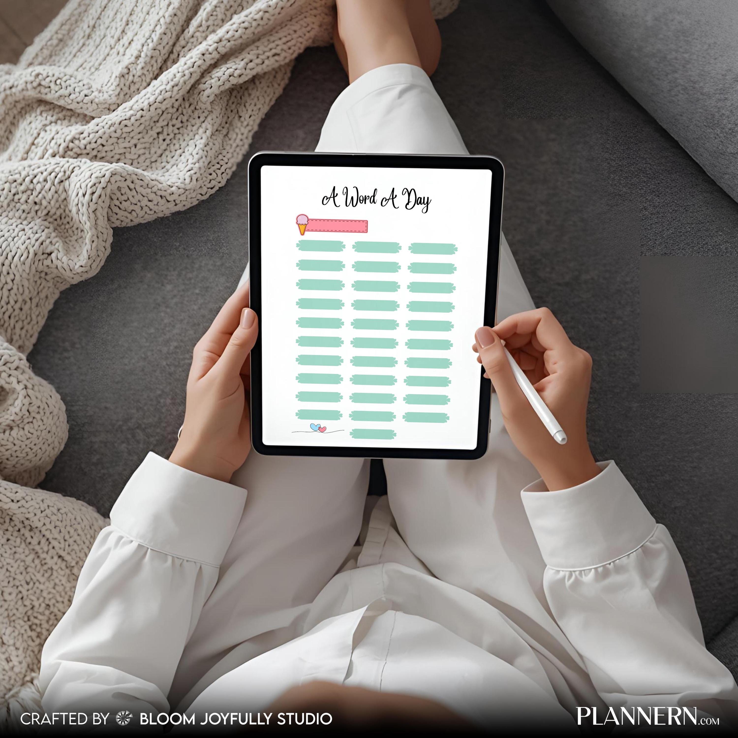 Daily Learning Log — A Word A Day PRINTABLE – Daily Language Tracker, Word of the Day, Daily Word Learning,... | Bloom Joyfully printable