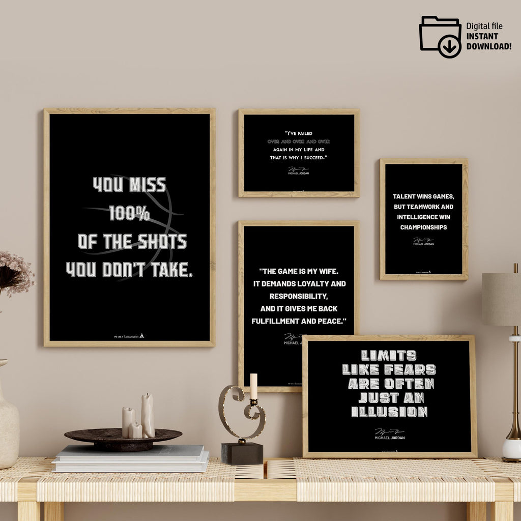 Athlete Quote — Michael Jordan Motivational Quote Print: Basketball Wall Art (Digital Download) | Aislling printable