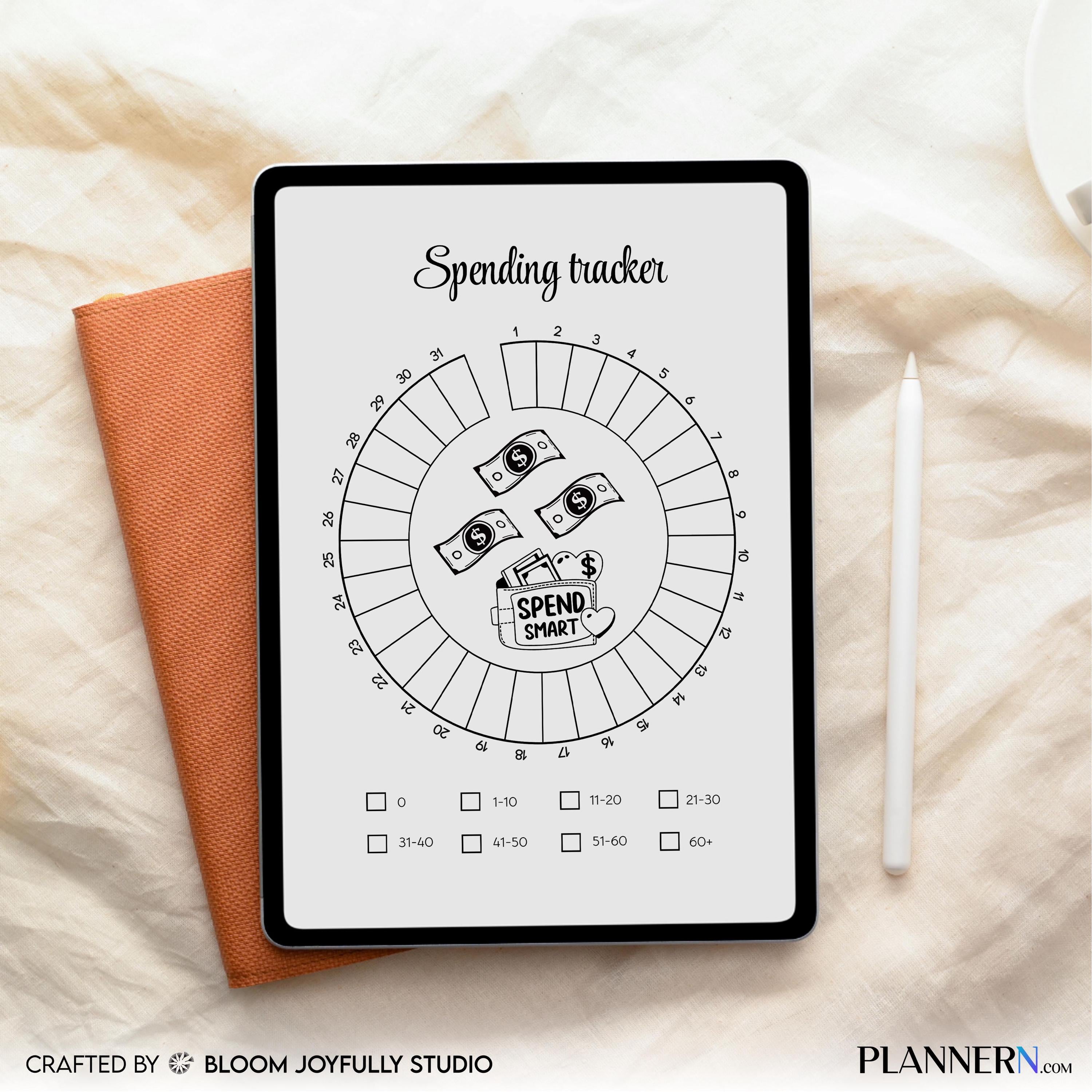 Budget Planner — Spending Tracker PRINTABLE, Daily Spending Tracker, Planner Page, Instant Download, A4, A5 | Bloom Joyfully printable