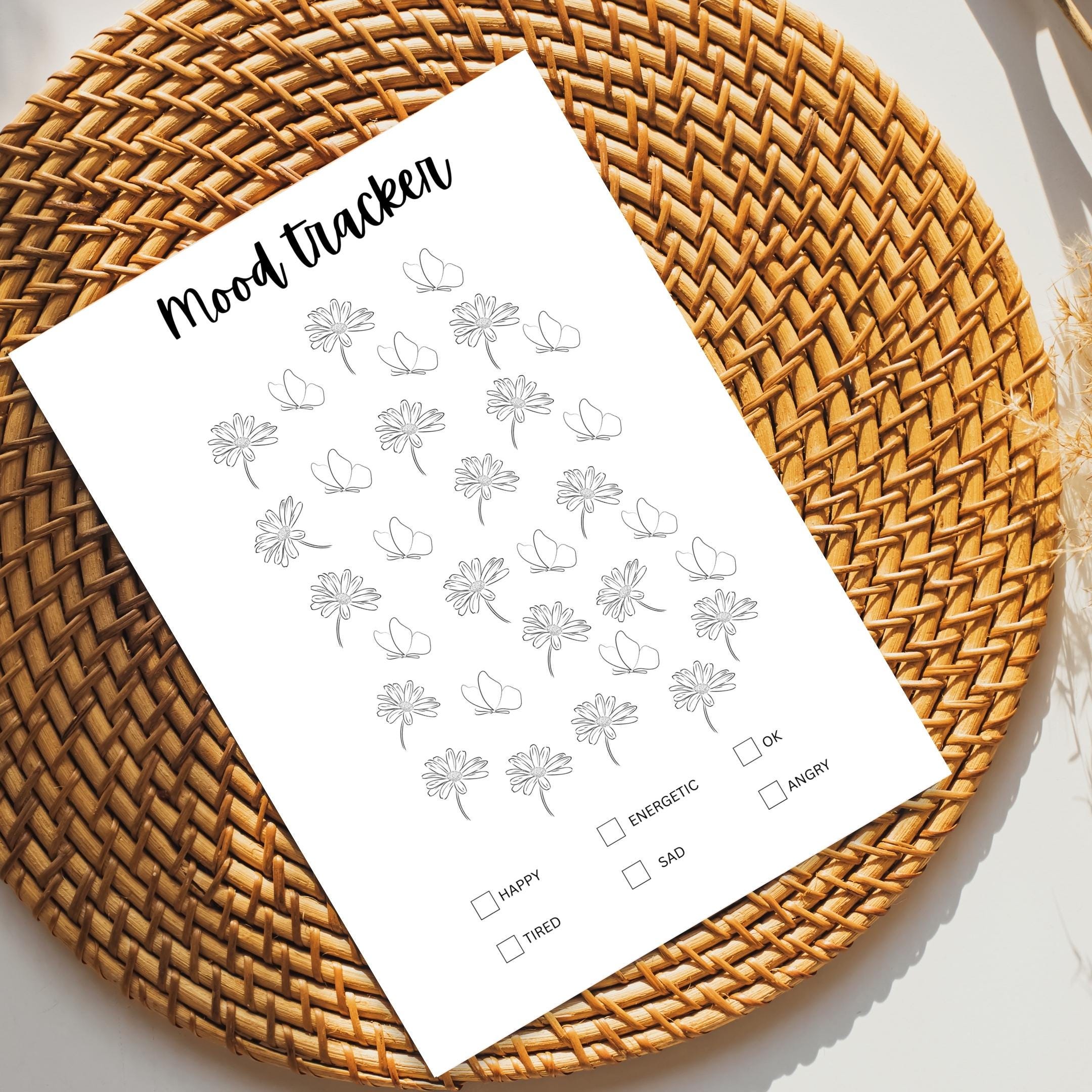 Bullet Journal — MONTHLY Mood Trackers Bundle, Printable Mood Tracker for journal, Monthly, Daily Mood Log,... | Mindfulness printable