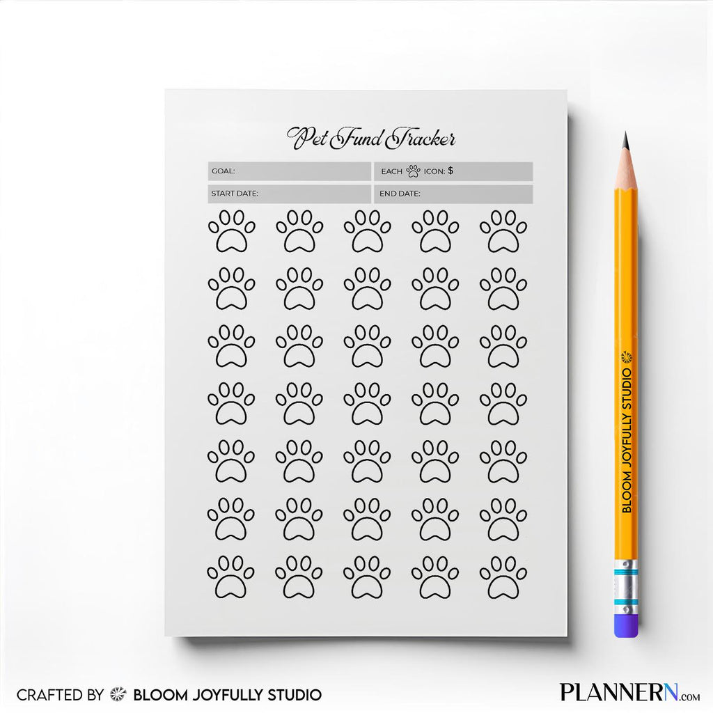Budget Planner — Pet Fund Savings Tracker PRINTABLE, Pet Emergency Fund Tracker, Pet Savings Planner, Budge... | Bloom Joyfully printable