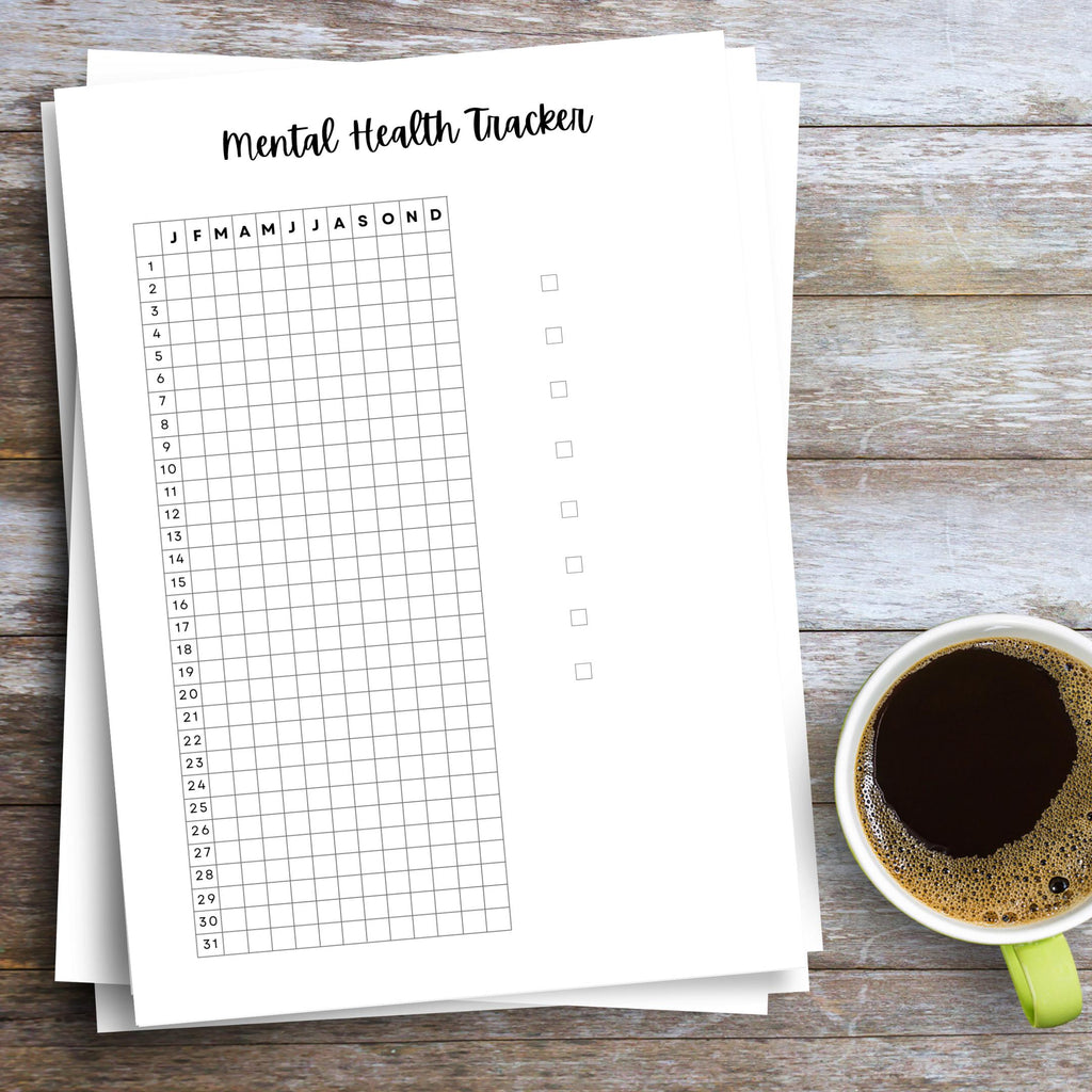 Anxiety Tracker — MENTAL HEALTH TRACKER Bundle, Digital Planner Pages, Printable Planner, A4 & A5 Size | Mindfulness printable