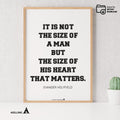 Aislling — Inspirational Quote Wall Art for Boys Room, "It's Not the Size of a Man", Black & White Printabl... | Aislling printable