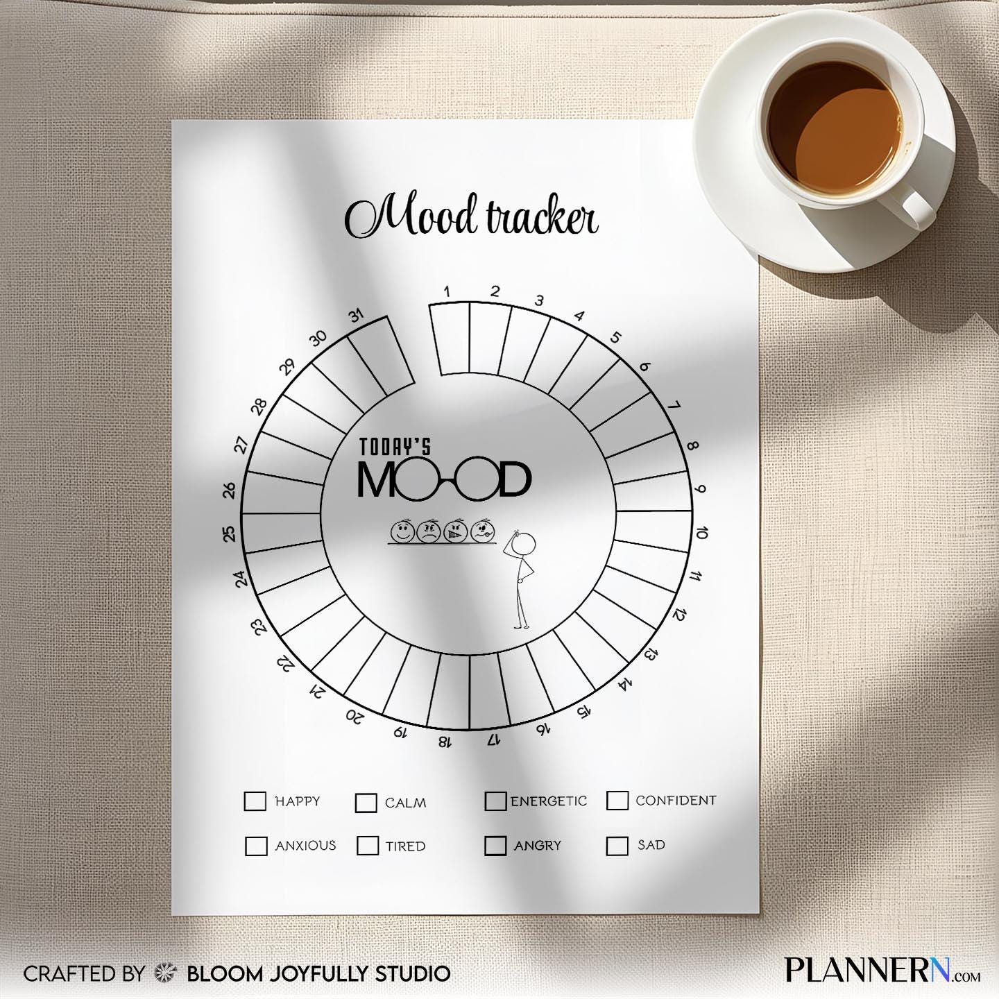 Daily Mood Log — Mood Tracker Printable, Daily Mood Journal, Mental Health Tracker, Emotional Wellness Plan... | Mindfulness printable