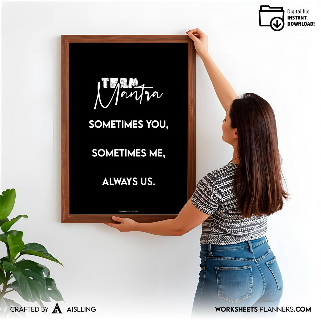 Aislling — Team Mantra Wall Art Printable, Sometimes You Sometimes Me Always Us Quote, Teamwork Office Deco... | Aislling printable
