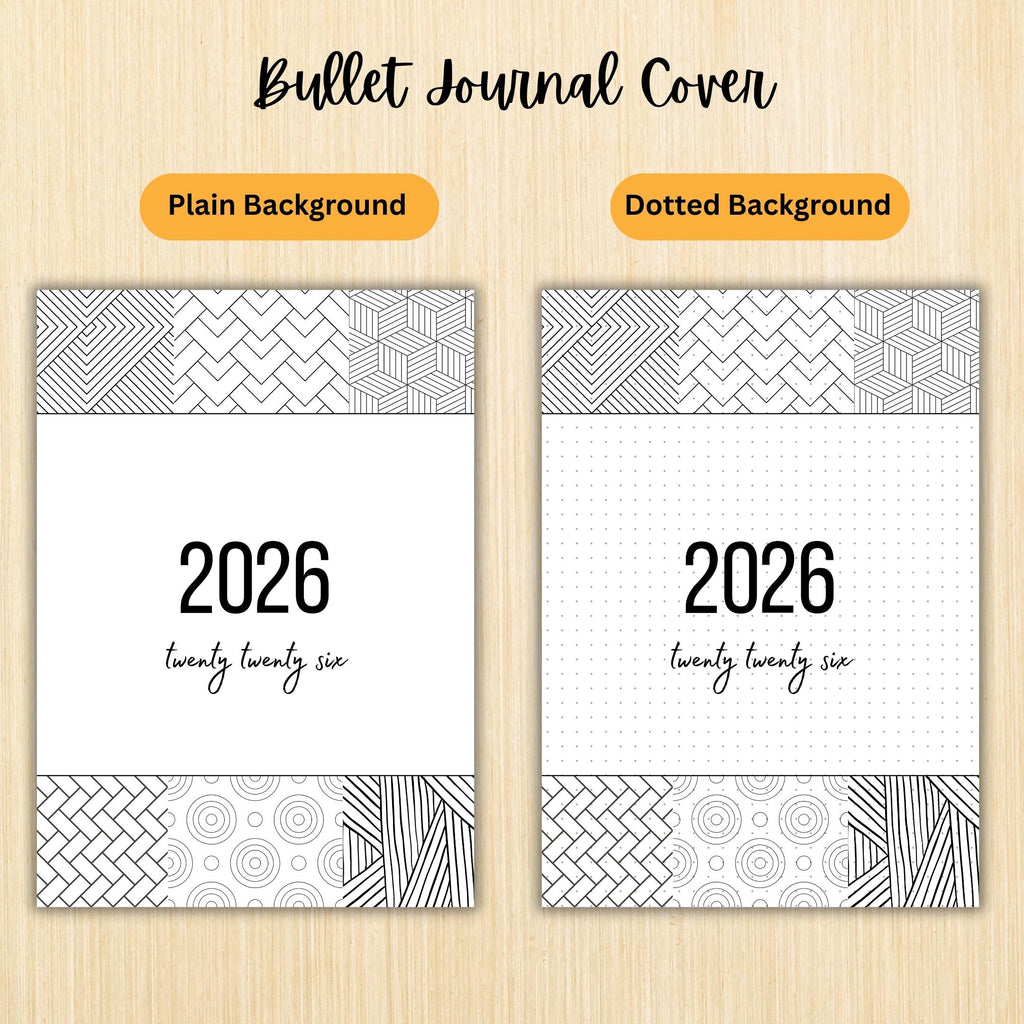 2026 Cover Pages — 2026 Bullet Journal Cover Page, PRINTABLE Title Page, 2026 Planner Cover, BUJO Cover Pag... | Bloom Joyfully printable