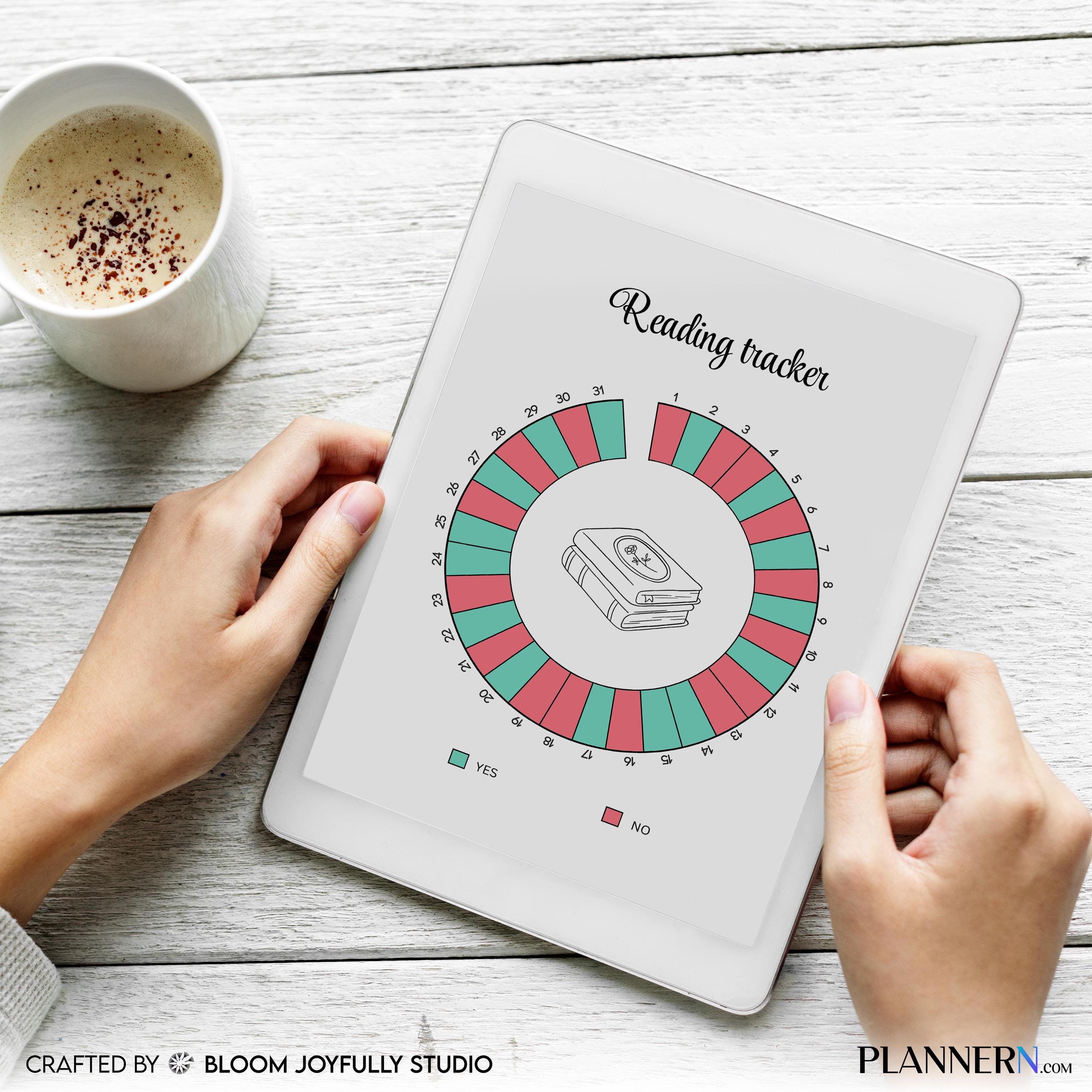 Aesthetic Planner — Reading Tracker PRINTABLE, Reading Tracker, Reading Log, Habit Tracker, Book Journal, R... | Bloom Joyfully printable