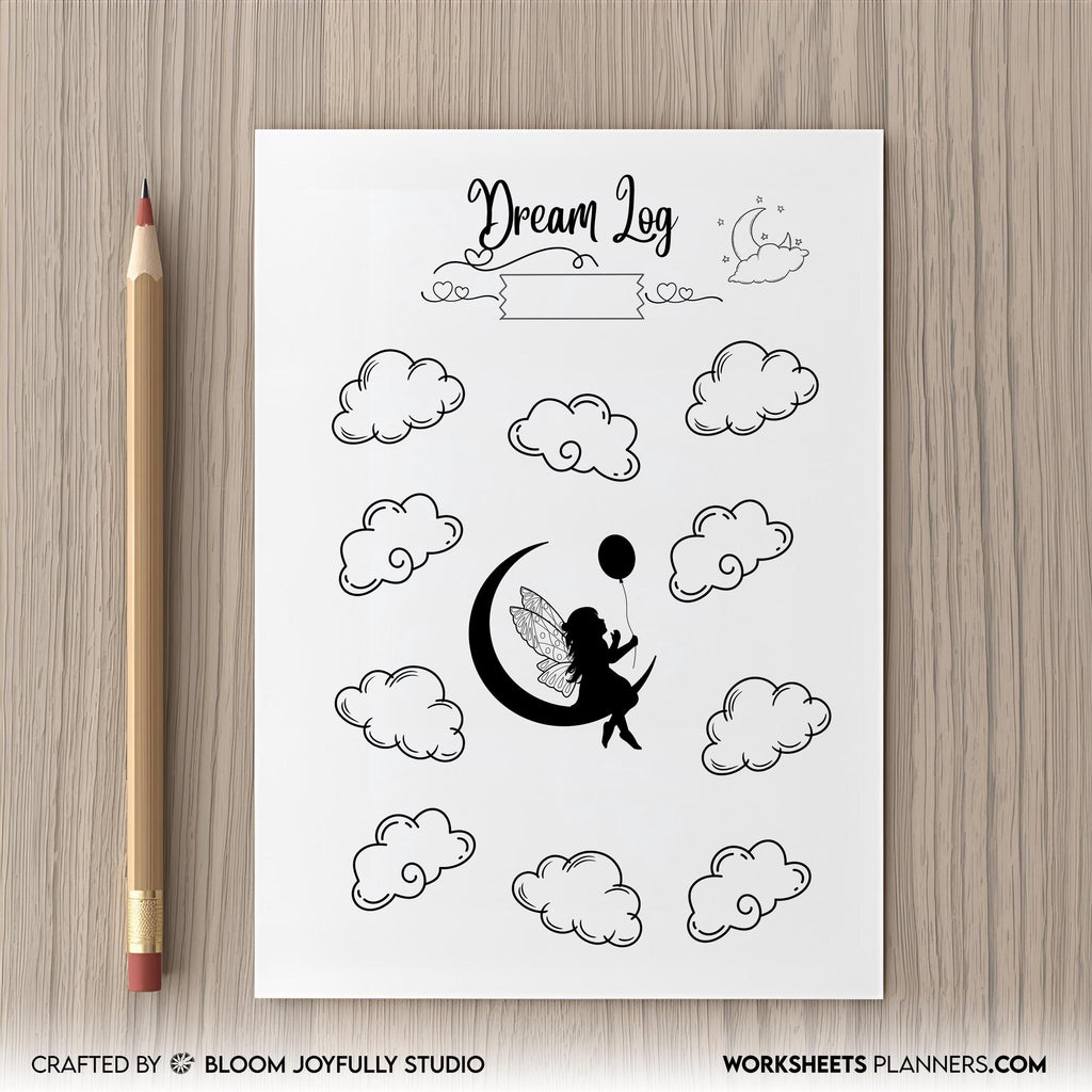 Digital Planner — Dream Log PRINTABLE, Monthly Dream Tracker, Dream Journal, Dream Diary, Dream Tracker, Sl... | Mindfulness printable