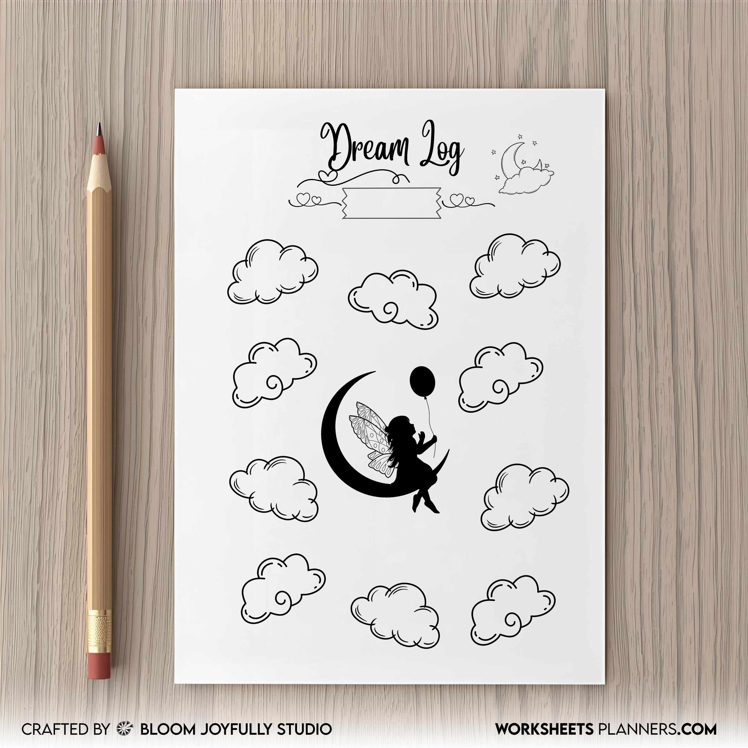 Digital Planner — Dream Log PRINTABLE, Monthly Dream Tracker, Dream Journal, Dream Diary, Dream Tracker, Sl... | Mindfulness printable