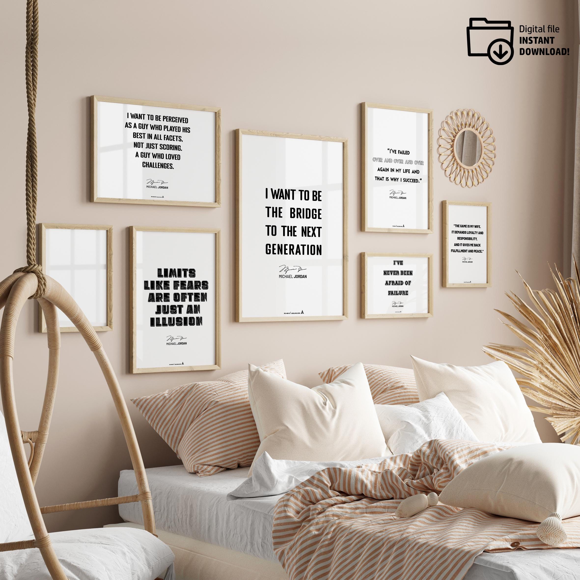 Athlete Quote — Michael Jordan Motivational Quote Print: Basketball Wall Art (Digital Download) | Aislling printable