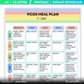 PCOS 7 Day Meal Plan Printable, PCOS Diet Plan, Hormone Balance Meal Planner, Women PCOS Healthy Eating Die... | Nutri Track printable