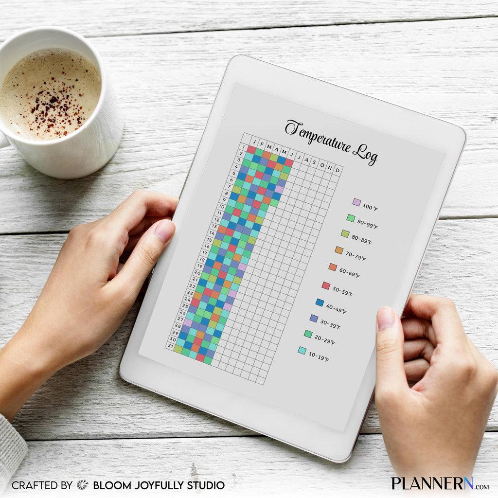 Body Temperature Log — Temperature Log PRINTABLE, Temperature Tracker, Temperature Record Sheet, Weather Lo... | Bloom Joyfully printable