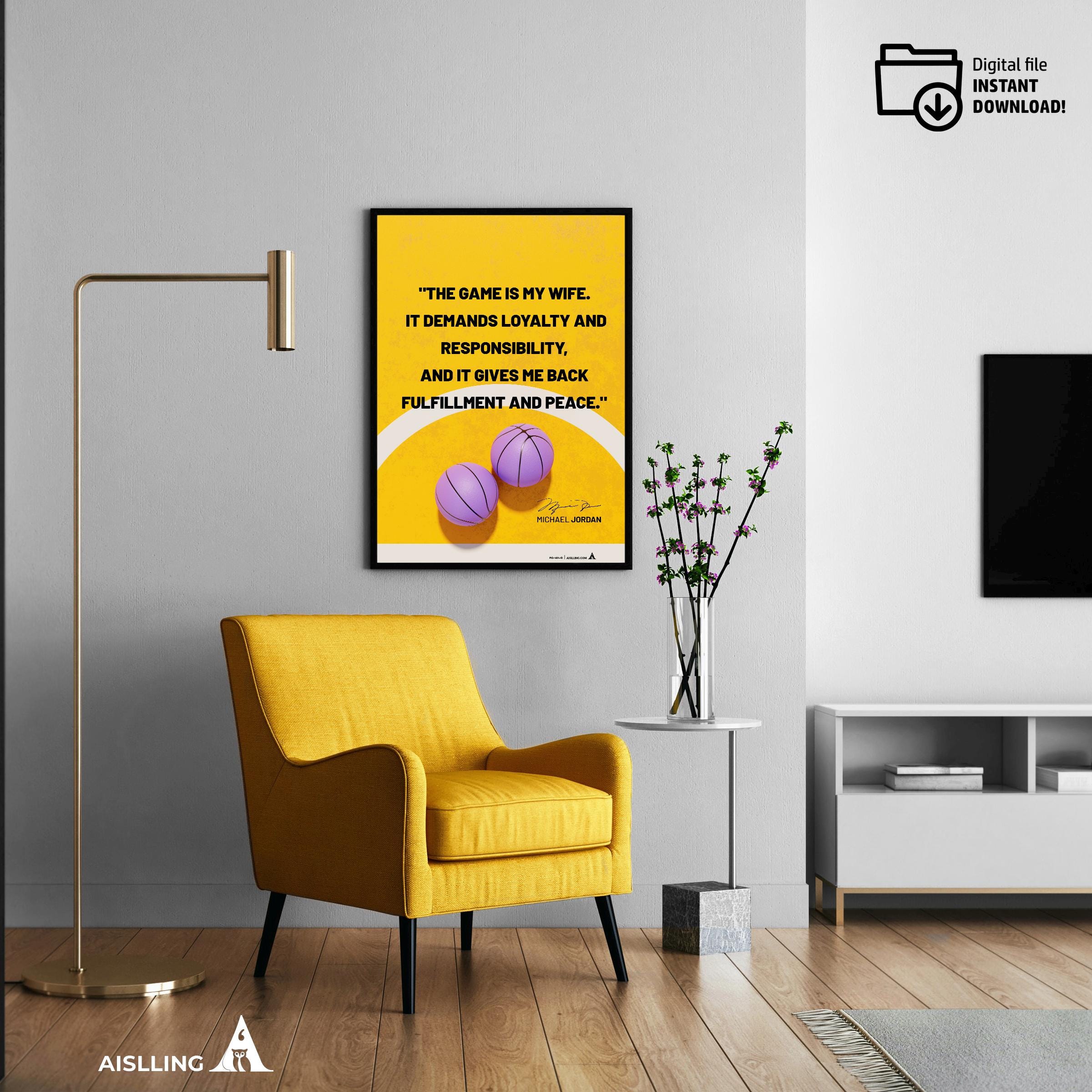 Basketball Art — Michael Jordan Inspirational Quote Poster: Basketball Legend Art (Digital Download) | Aislling printable