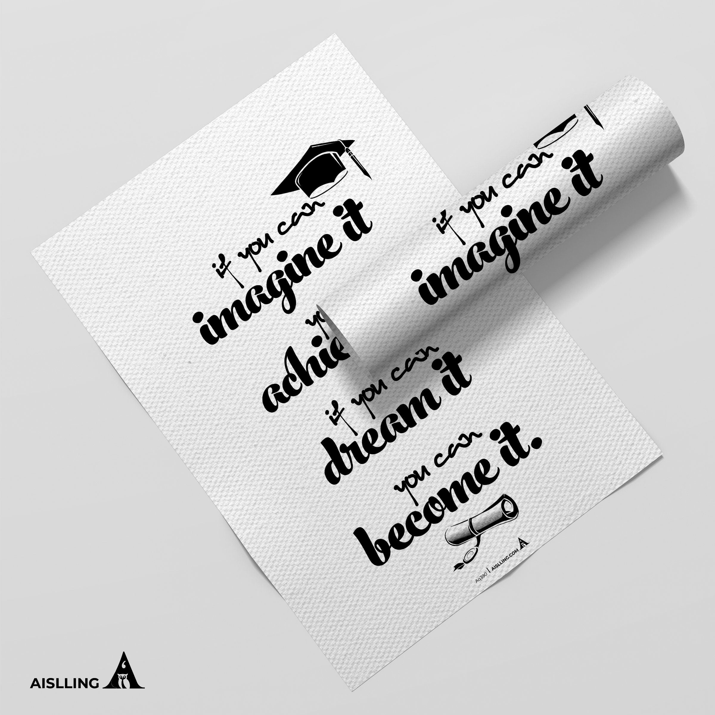 Aislling — if you can dream it, you can become it, Graduation Poster Printable Inspirational Quote Motivati... | Aislling printable