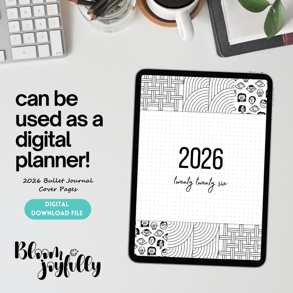 2026 Cover Pages — 2026 Bullet Journal Cover Page, PRINTABLE Title Page, Printable Cover Page, 2026 Planner... | Bloom Joyfully printable
