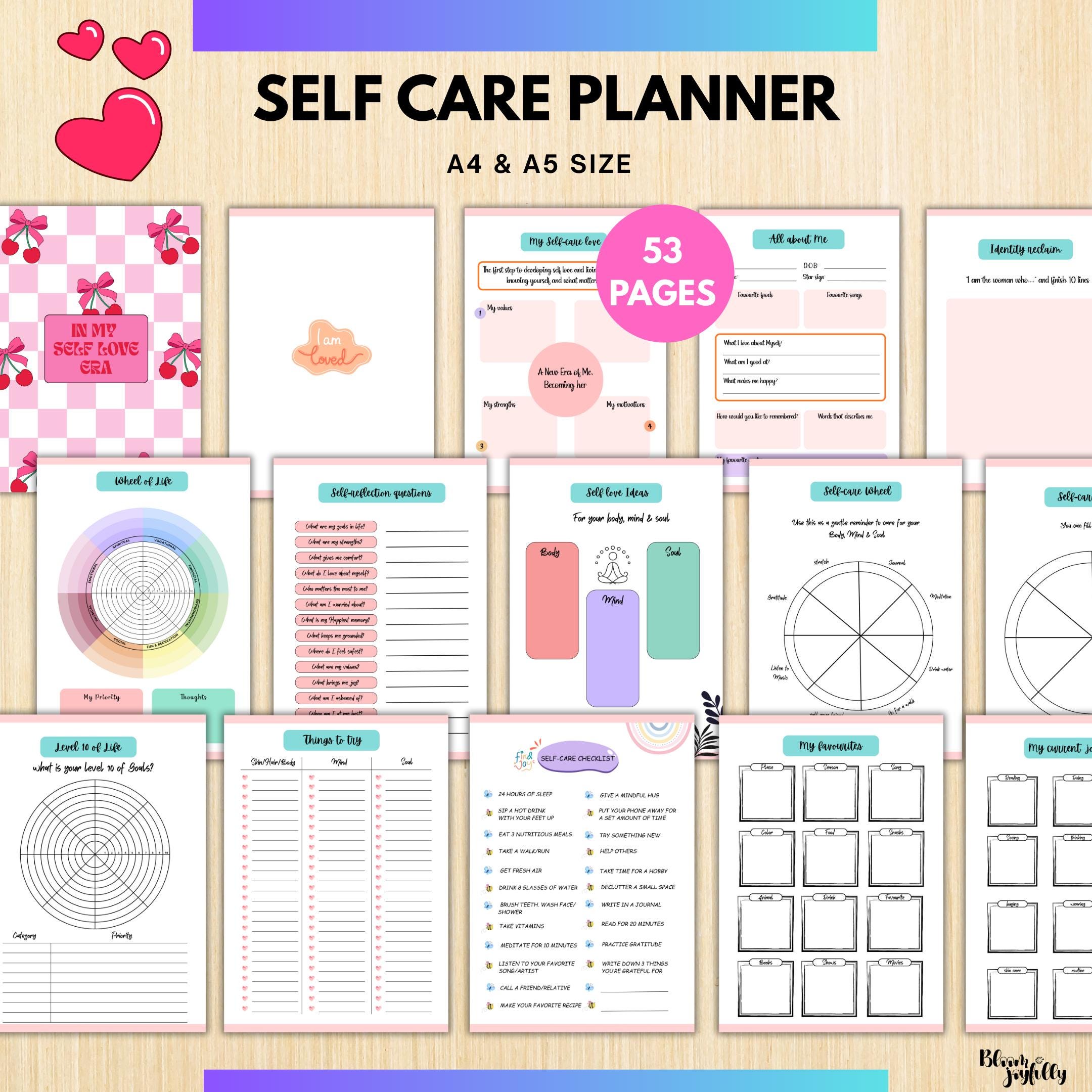 Daily Routine Track — Self Care Planner PRINTABLE, Wellness Journal and Daily Routine Tracker, Mental Healt... | Mindfulness printable