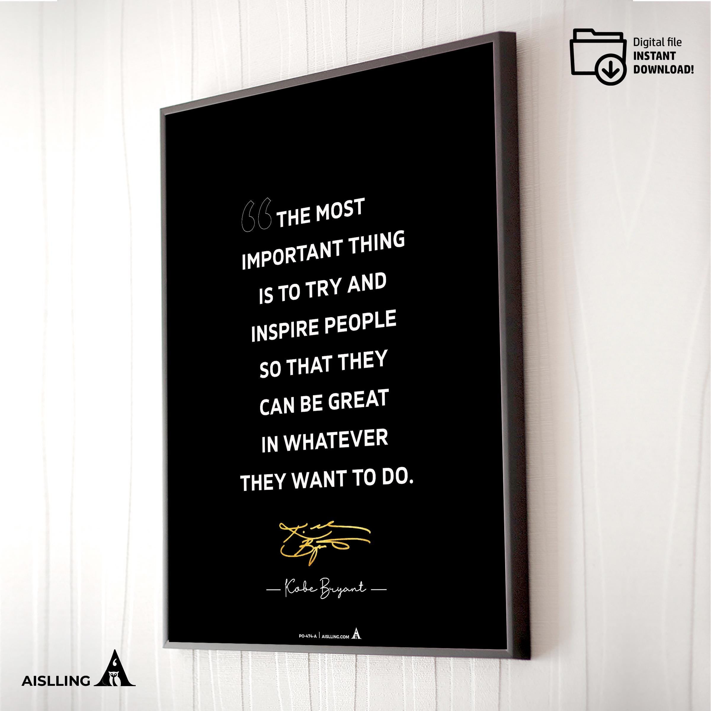 Aislling — Kobe Bryant Quotes, NBA Sports, Printable NBA Poster, Teenager kid basketball gift, NBA poster, ... | Aislling printable