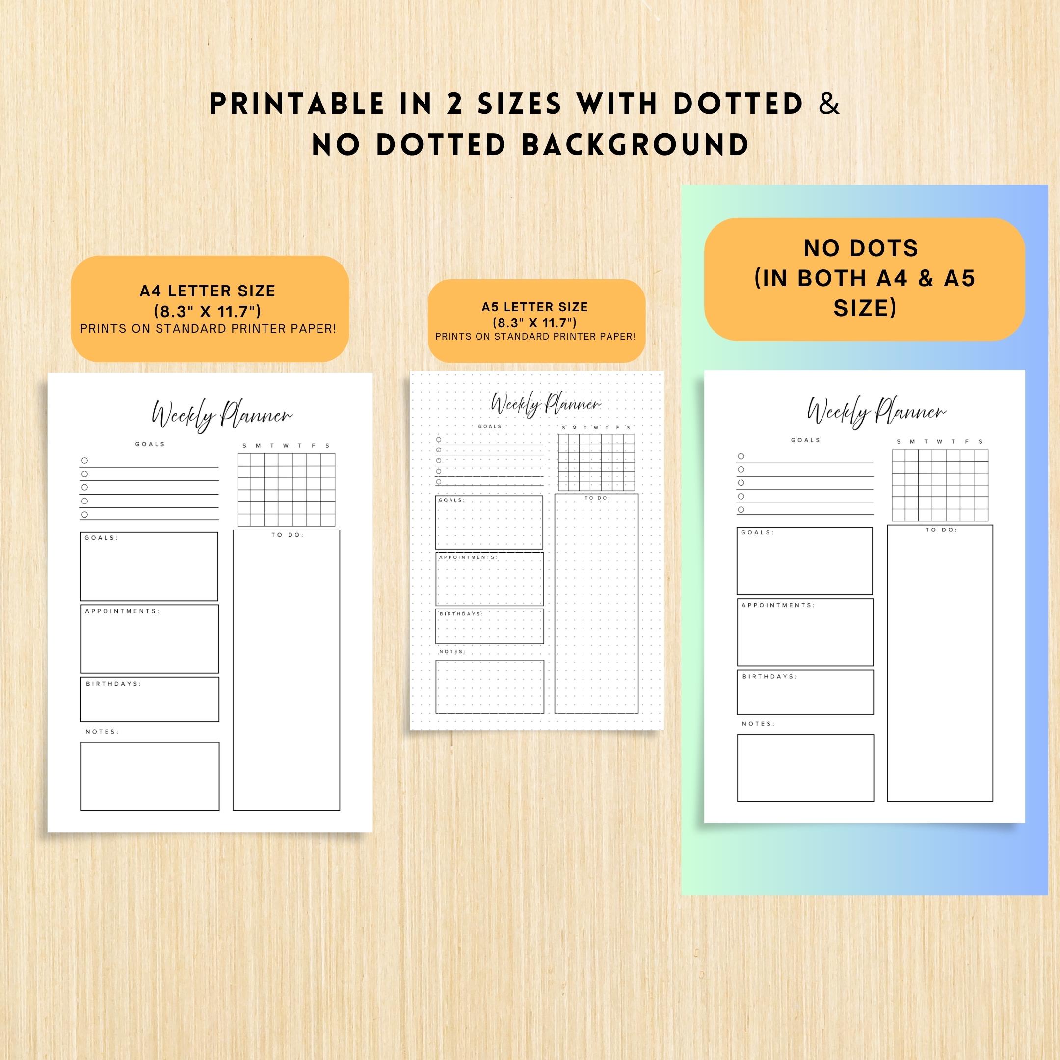 Digital Planner — Minimalist WEEKLY Planner Printable, Weekly To Do List, Weekly Habit Tracker, A4, A5, Let... | Bloom Joyfully printable