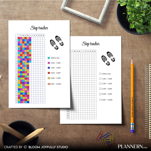 Activity Tracker — Step Tracker PRINTABLE, Yearly Steps Tracker, Walking & Fitness Log, Healthy Habit Plann... | Nutri Track printable
