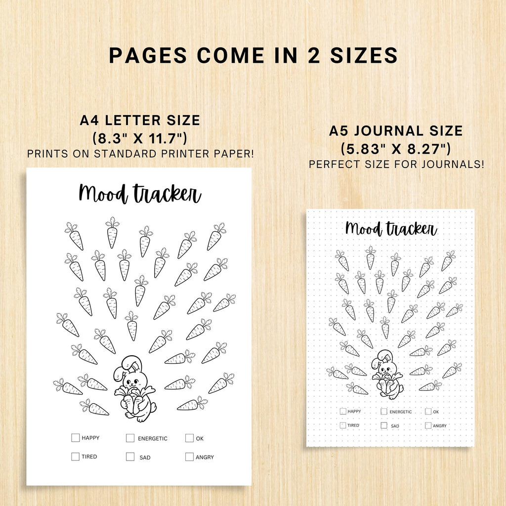 Bullet Journal — MONTHLY Mood Trackers Bundle, Printable Mood Tracker for journal, Monthly, Daily Mood Log,... | Mindfulness printable