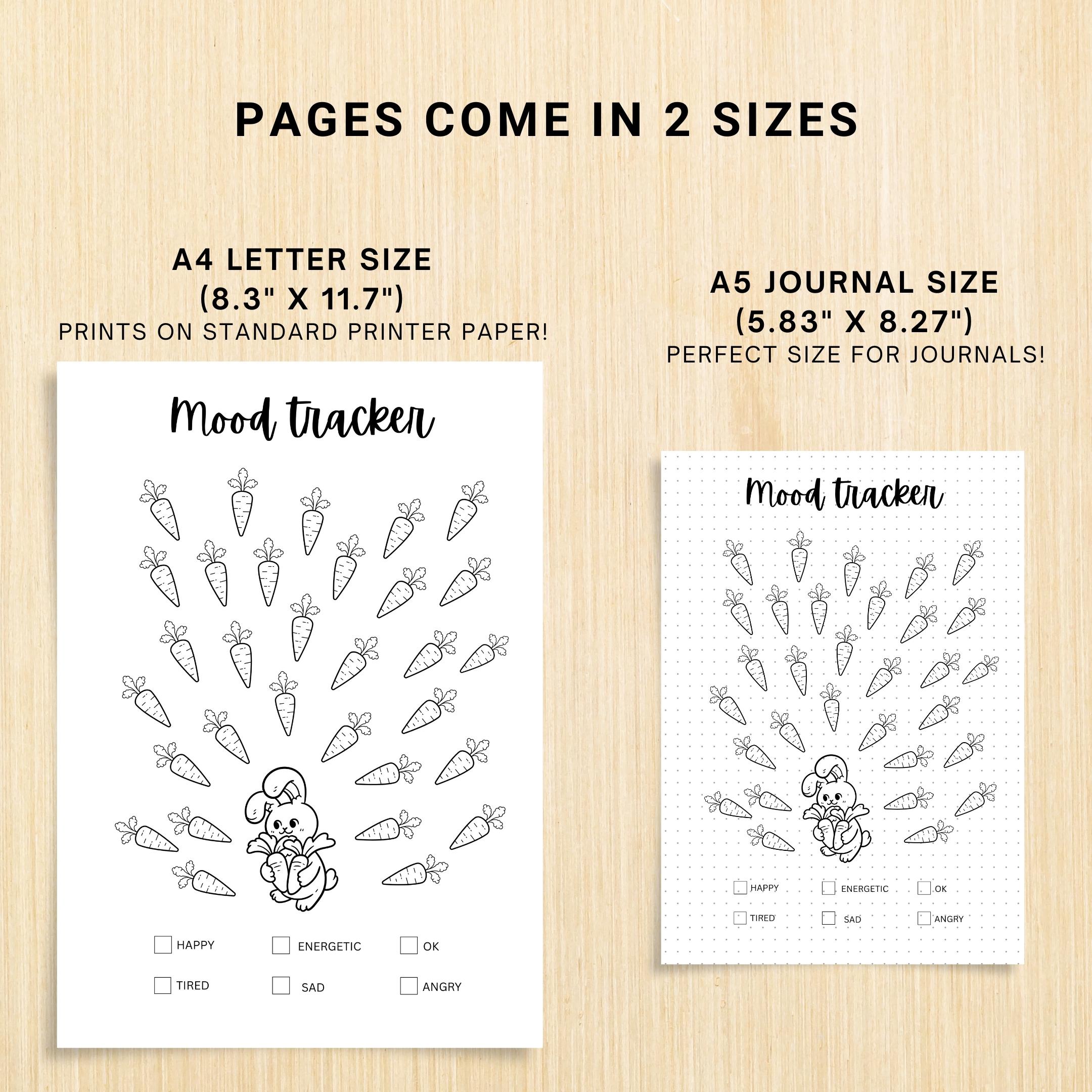 Bullet Journal — MONTHLY Mood Trackers Bundle, Printable Mood Tracker for journal, Monthly, Daily Mood Log,... | Mindfulness printable