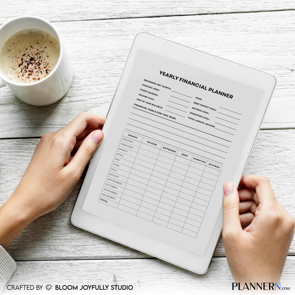 Annual Budget — Yearly Financial Planner PRINTABLE, Annual Budget and Expense and Savings Planner, Minimal ... | Bloom Joyfully printable