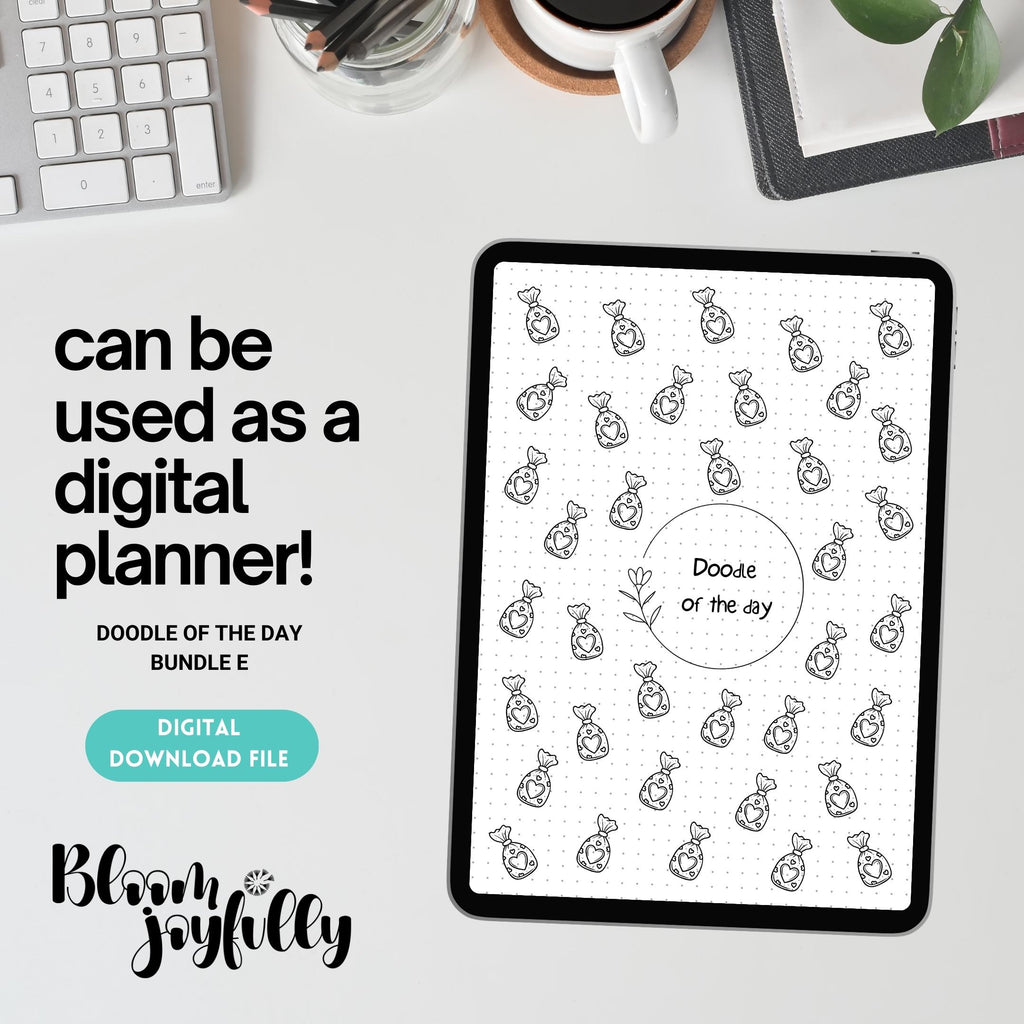 365 Days Drawing — DOODLE of the Day Bundle, Daily Doodle Journal, Creative Doodle of the Day, PRINTABLE Jo... | Mindfulness printable