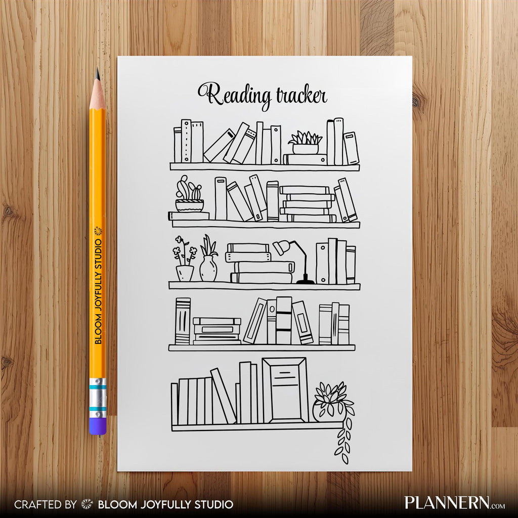 Book Journal — Bookshelf Reading Tracker PRINTABLE, Reading Tracker, Reading Log, Habit Tracker, Book Track... | Bloom Joyfully printable