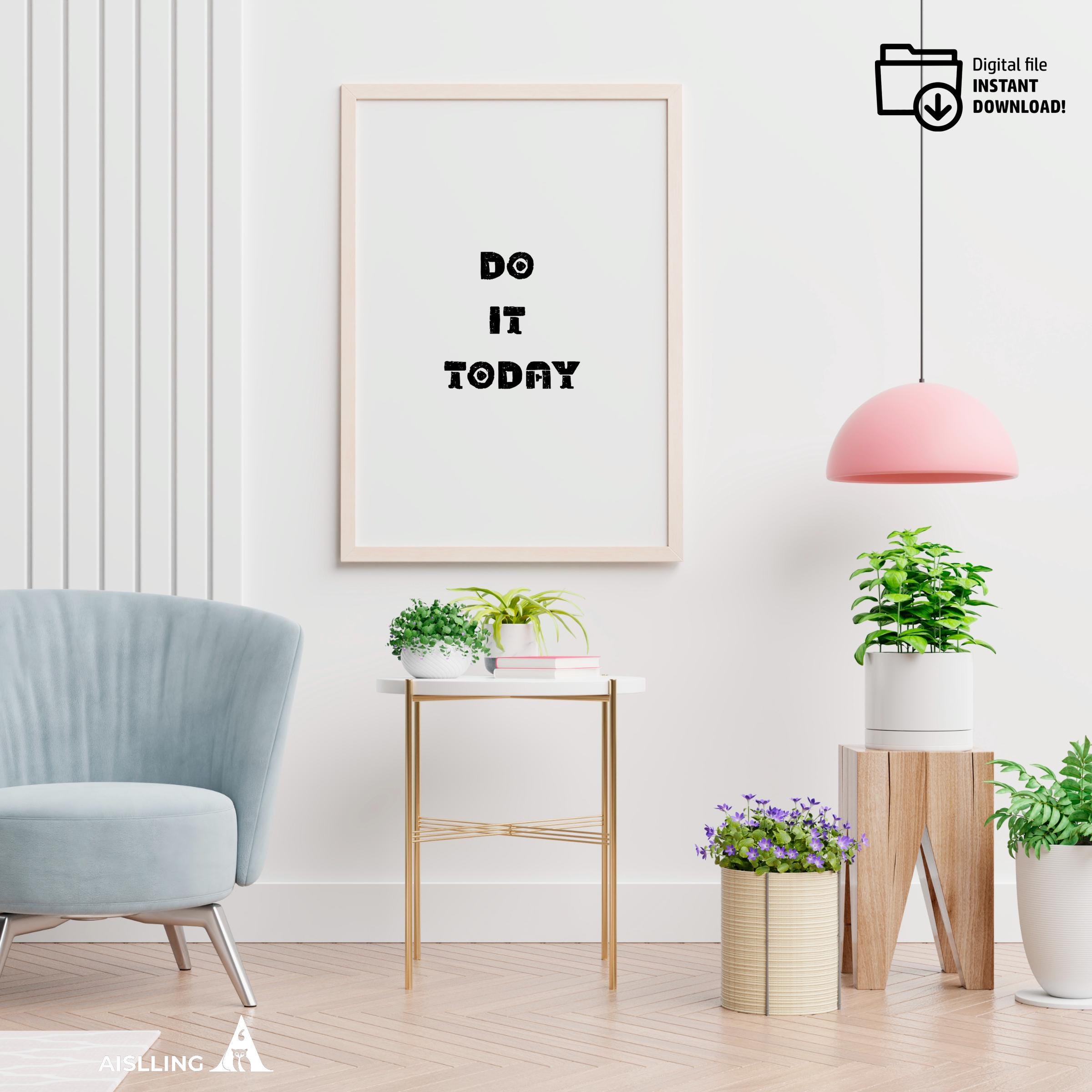 Digital Download — DO IT TODAY Printable Wall Art, Motivational Quote Poster, Pastel Affirmation Print, Aes... | Aislling printable