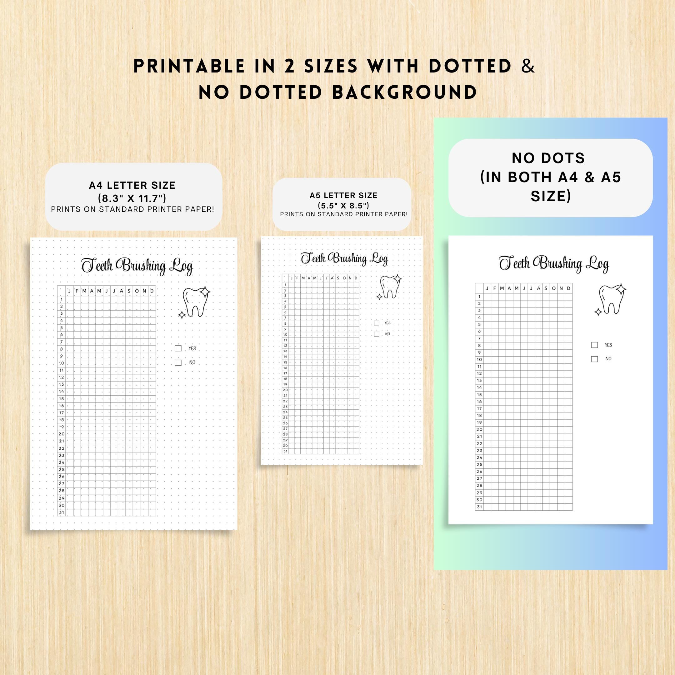 Brushing Reward — Tooth Brushing Tracker PRINTABLE, Dental Hygiene Log, Kids and Adults Oral Care, Brushing... | Bloom Joyfully printable