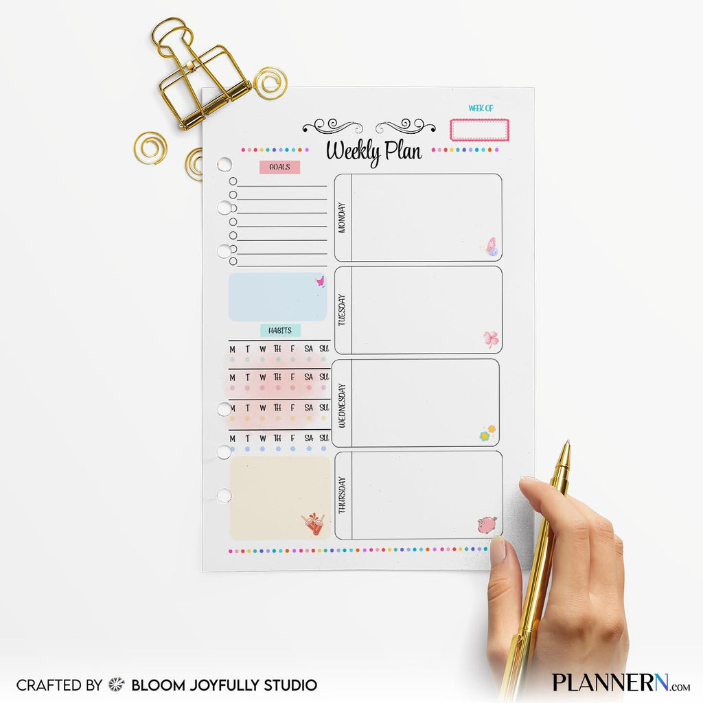 Digital Planner — Weekly Planner Tracker Printable, Weekly Planner, Goal Setting Worksheet, Productivity Pl... | Bloom Joyfully printable
