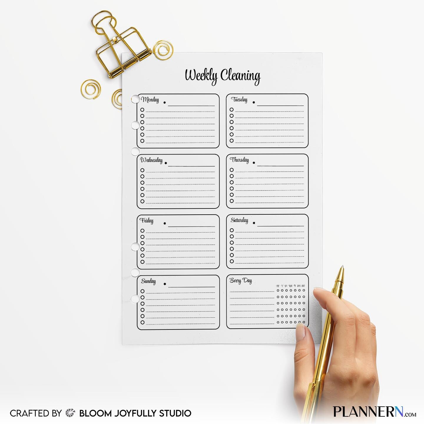 Chore Checklist — Weekly Cleaning Tracker Printable, Cleaning Checklist Planner, Cleaning Routine Chart, Ho... | Bloom Joyfully printable