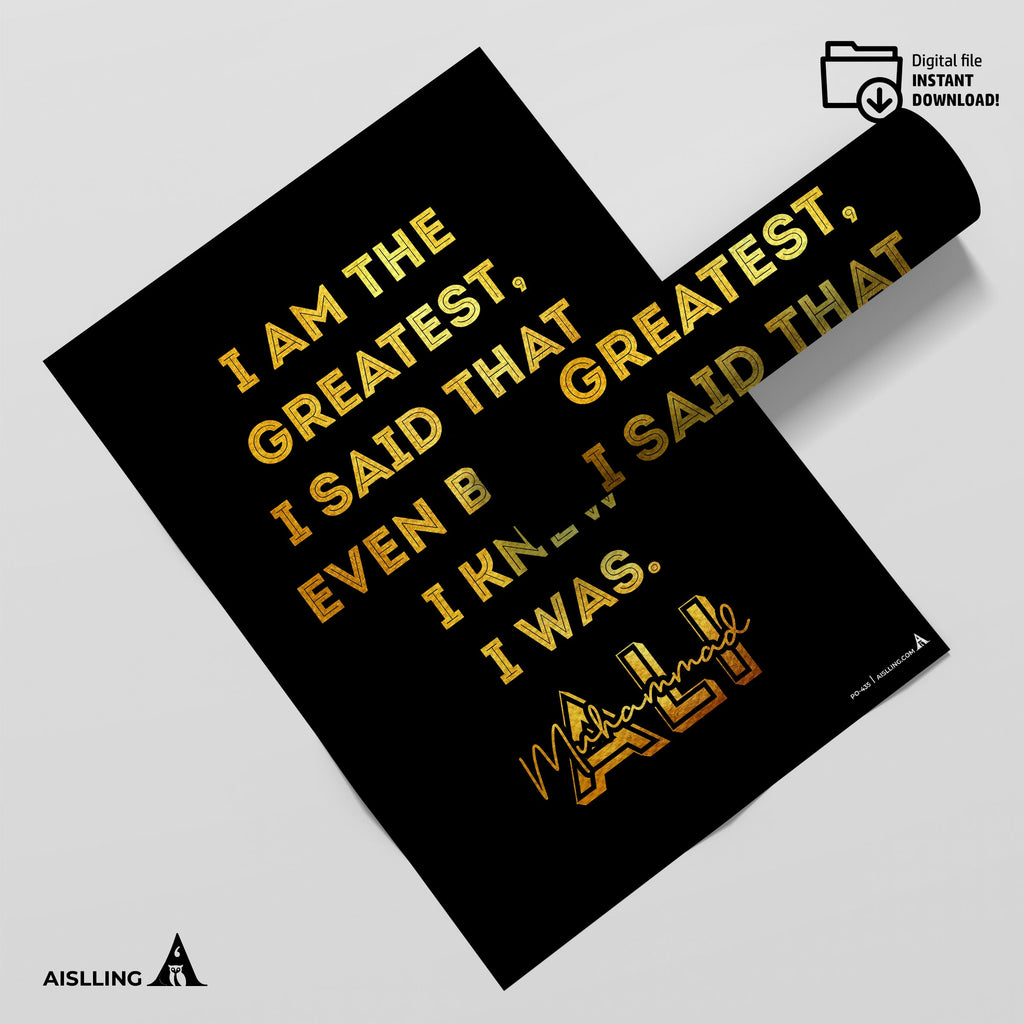 Aislling — Muhammad Ali Poster Quote Boxing Sports Quotes Posters Decorations Growth Mindset Décor Classroo... | Aislling printable