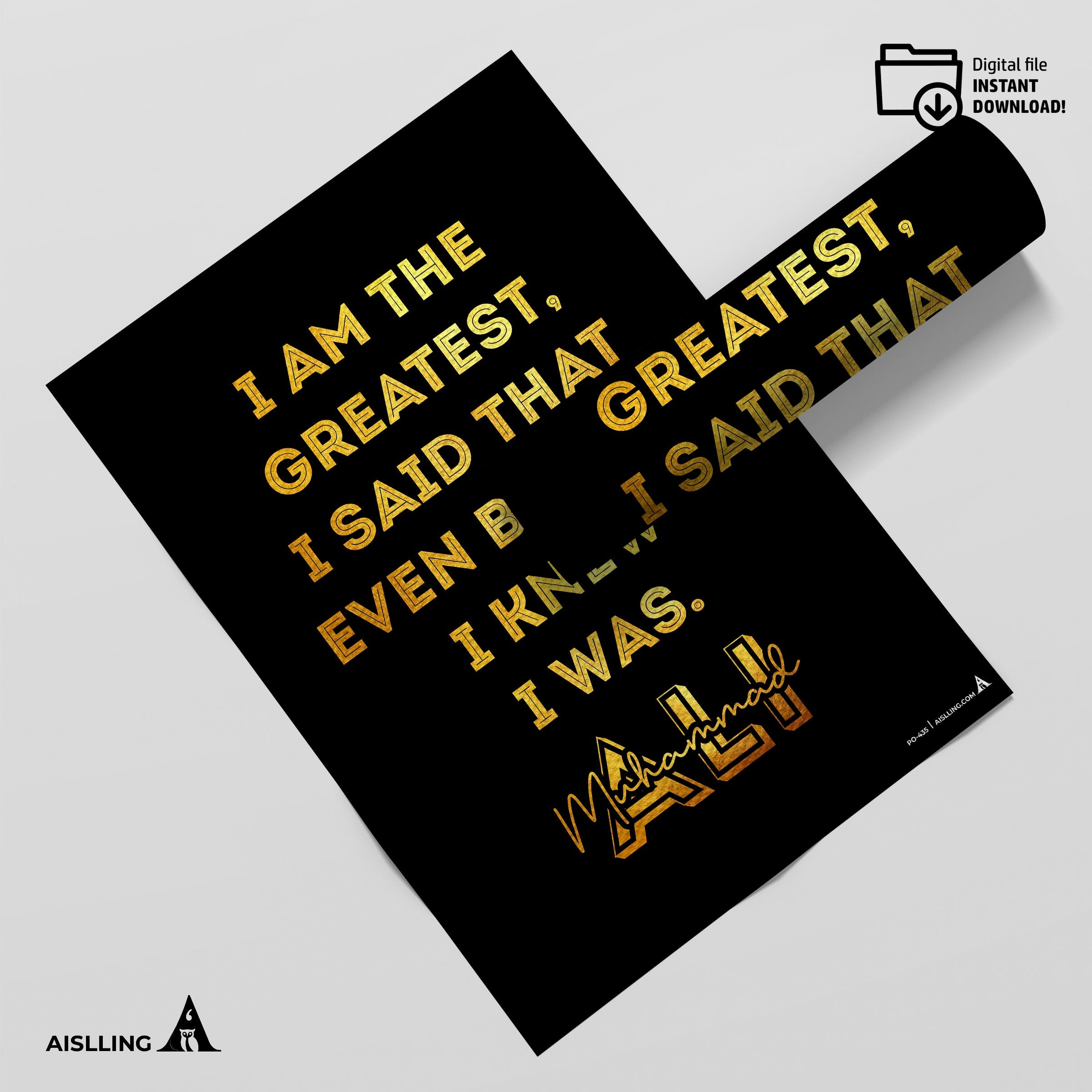 Aislling — Muhammad Ali Poster Quote Boxing Sports Quotes Posters Decorations Growth Mindset Décor Classroo... | Aislling printable