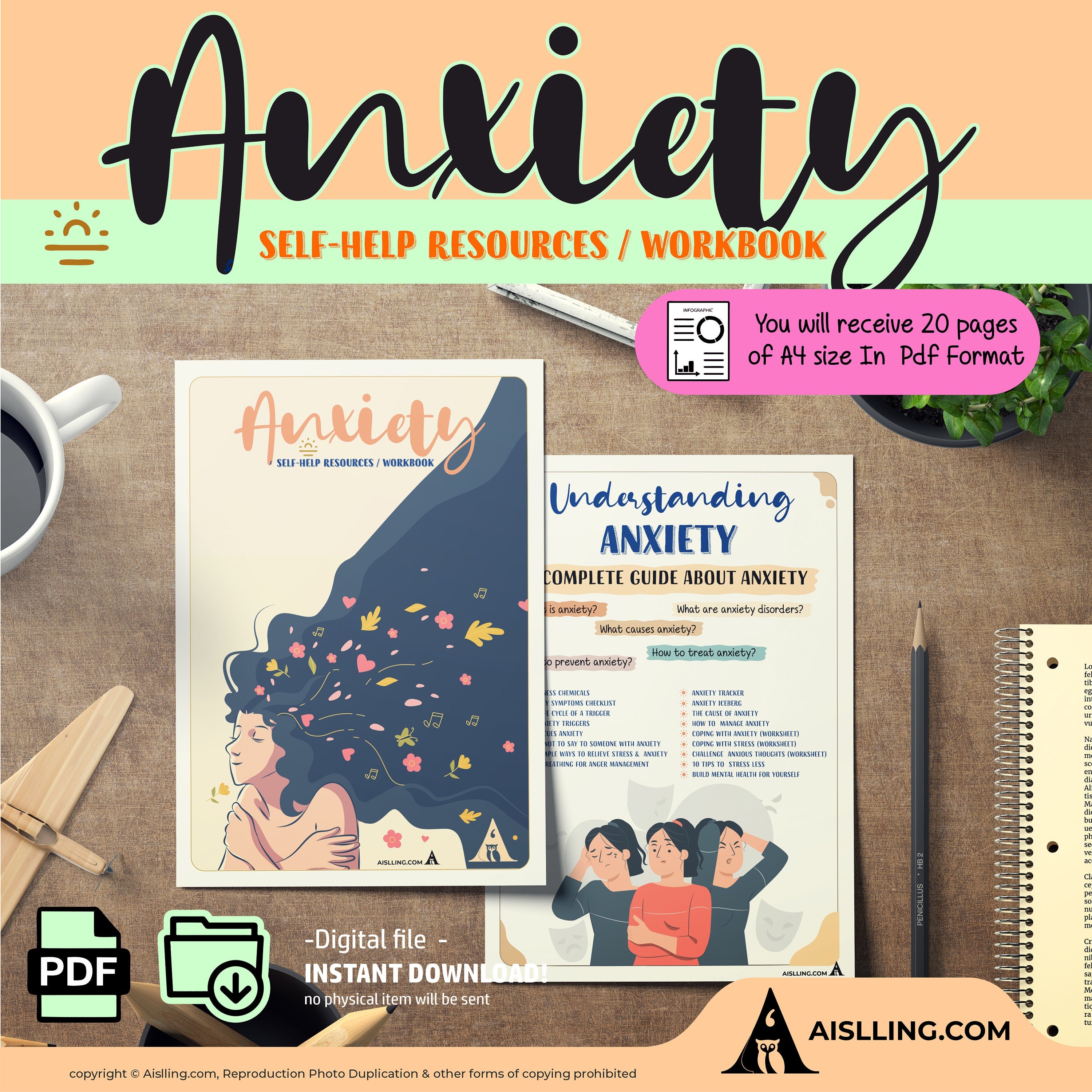 Anxiety Toolbox Workbook | Anxiety Worksheets for Teens & Adults