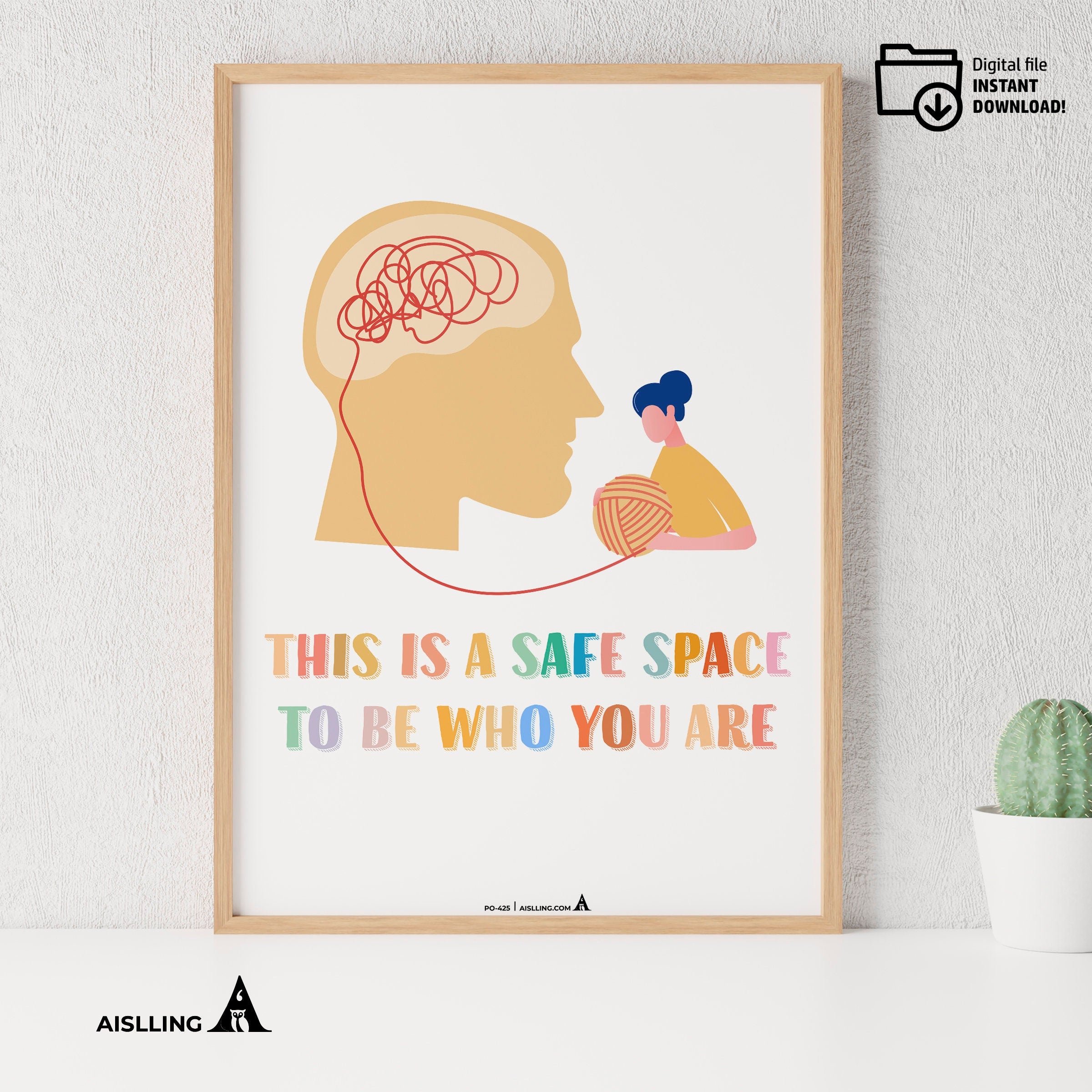 Adhd Worksheets — Safe Space To Be Who You Are Poster Therapy Office Decor Psychologist Wall Print Inclusiv... | Mindfulness printable