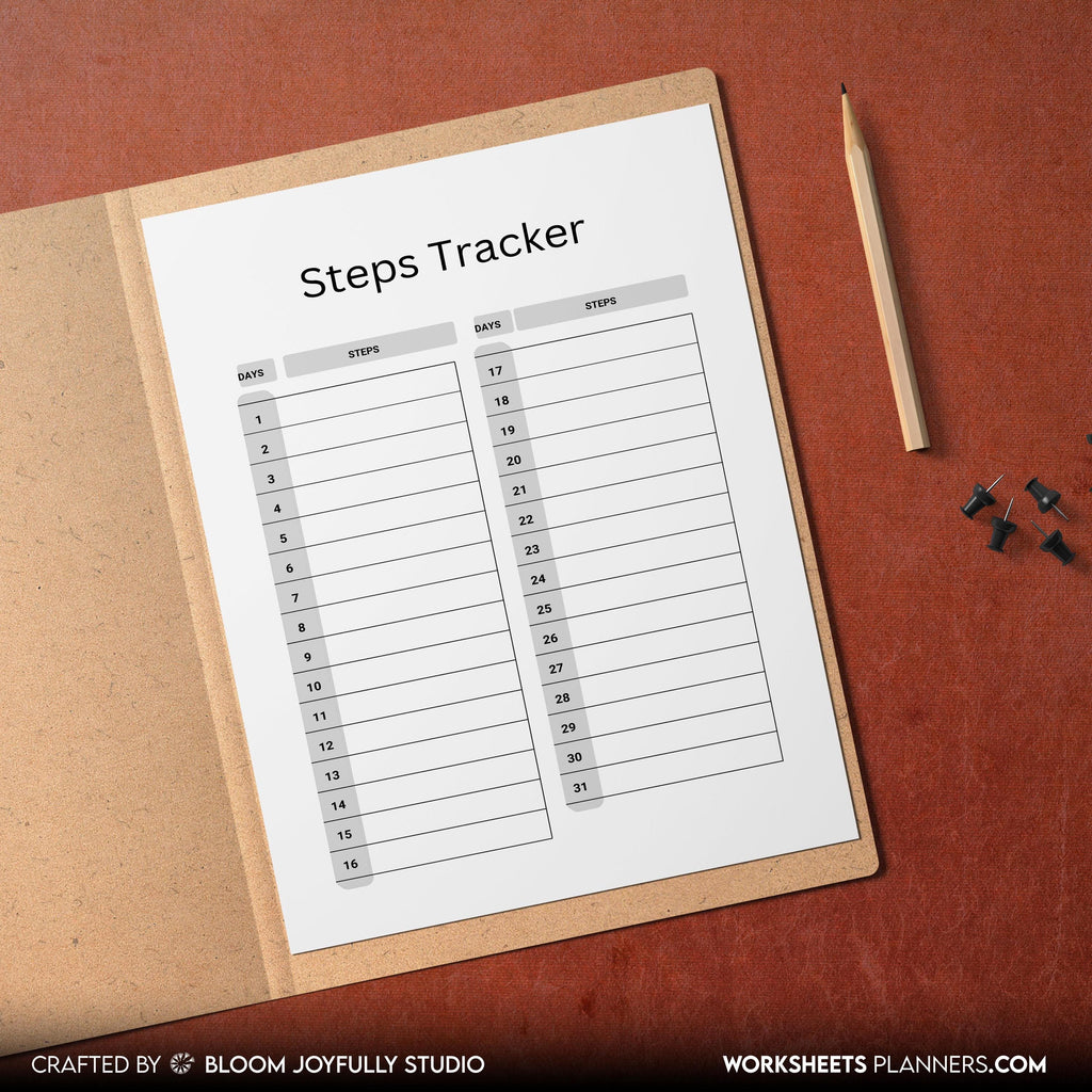 10K Step Tracker — Step Tracker PRINTABLE, Daily Walking Log, Fitness Planner PDF, Health Log, A4, A5, Lett... | Nutri Track printable