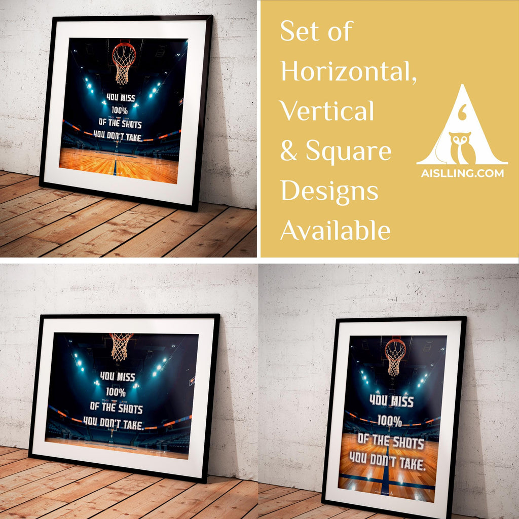 Basketball Art — Michael Jordan Inspirational Quote Poster: Basketball Legend Art (Digital Download) | Aislling printable