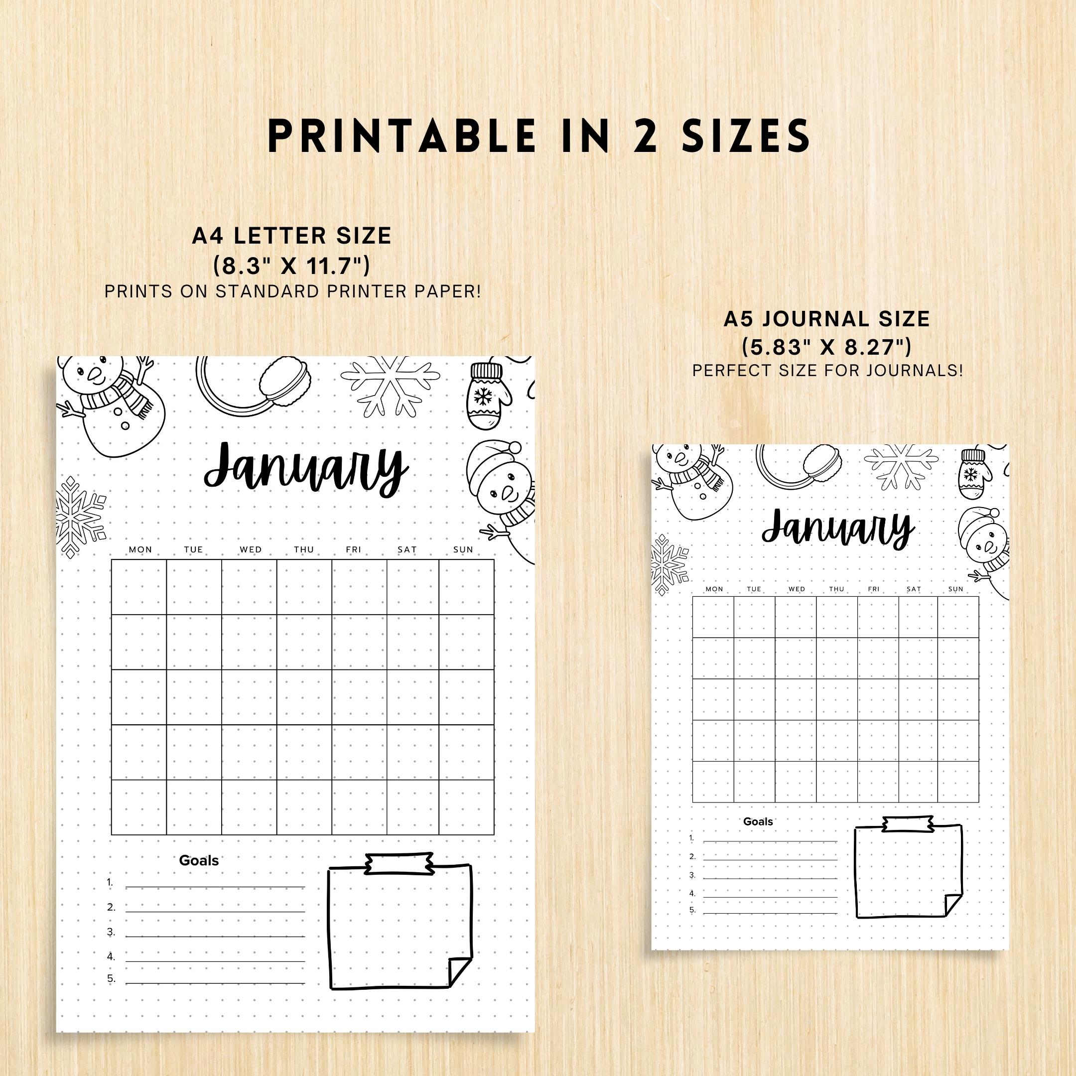 Calendar Pages — January Title Page, PRINTABLE Calendar, January Calendar, January Journal Cover, Calendar ... | Bloom Joyfully printable
