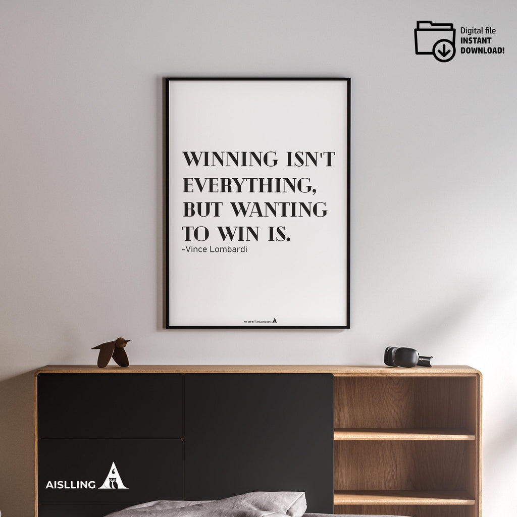 Aislling — Vince Lombardi Quote Poster: Winning Isn't Everything, Printable Motivational Art, Inspirational... | Aislling printable