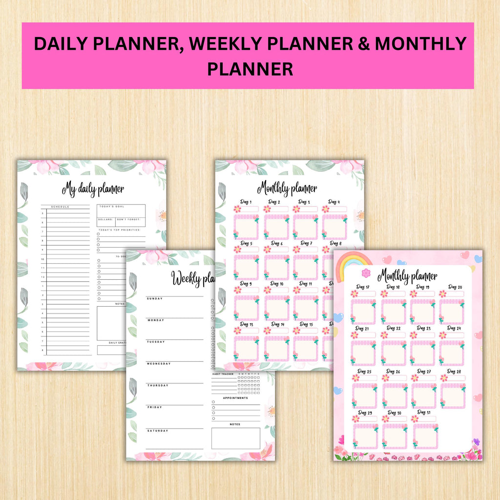 Digital Planner — MARCH Planner Bundle, Habit Tracker, Saving Planner, Mental Health, Gratitude, Mood Track... | Mindfulness printable