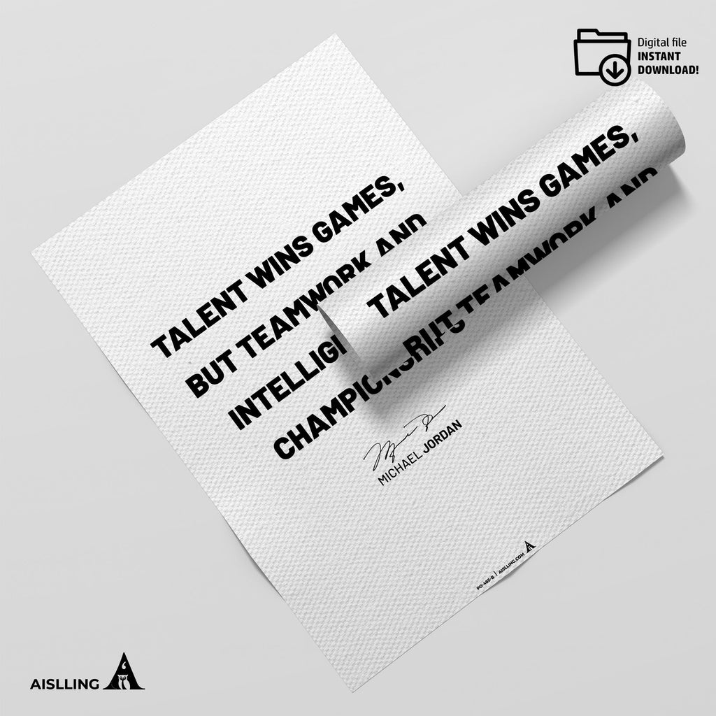 Basketball Art — Michael Jordan Quote Wall Art Printable, Basketball Motivational Poster, Digital Download ... | Aislling printable