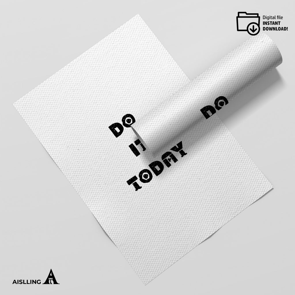 Digital Download — DO IT TODAY Printable Wall Art, Motivational Quote Poster, Pastel Affirmation Print, Aes... | Aislling printable