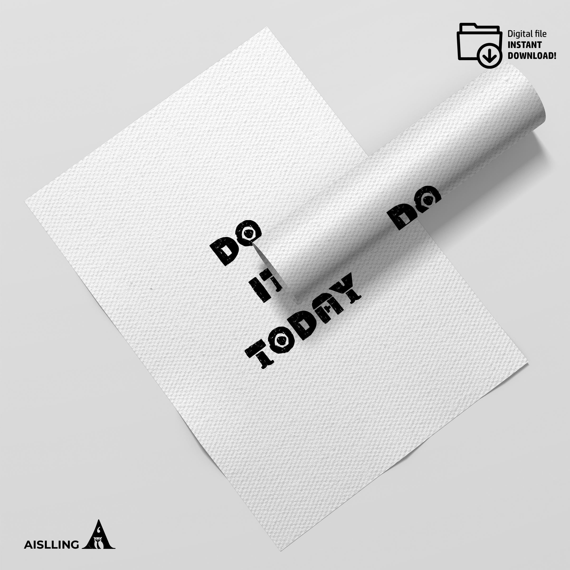 Digital Download — DO IT TODAY Printable Wall Art, Motivational Quote Poster, Pastel Affirmation Print, Aes... | Aislling printable