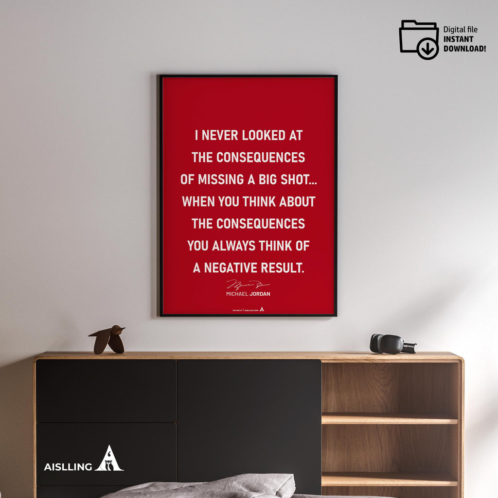 Athlete Quote — Michael Jordan Quote Poster: Motivational Basketball Art (Digital Download) | Aislling printable